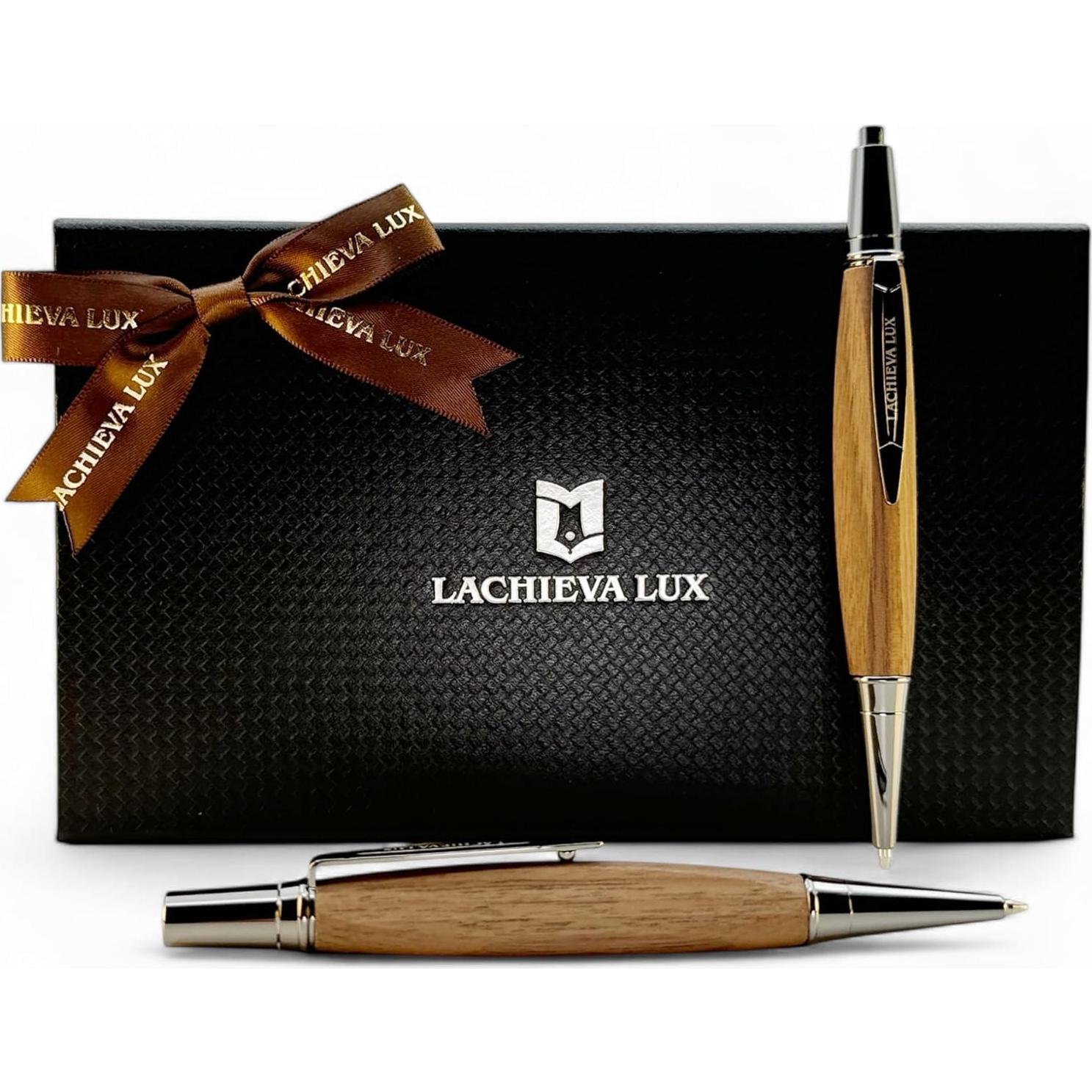 Juego de Bolígrafo y Lápiz Mecánico LACHIEVA LUX - Madera de Nogal