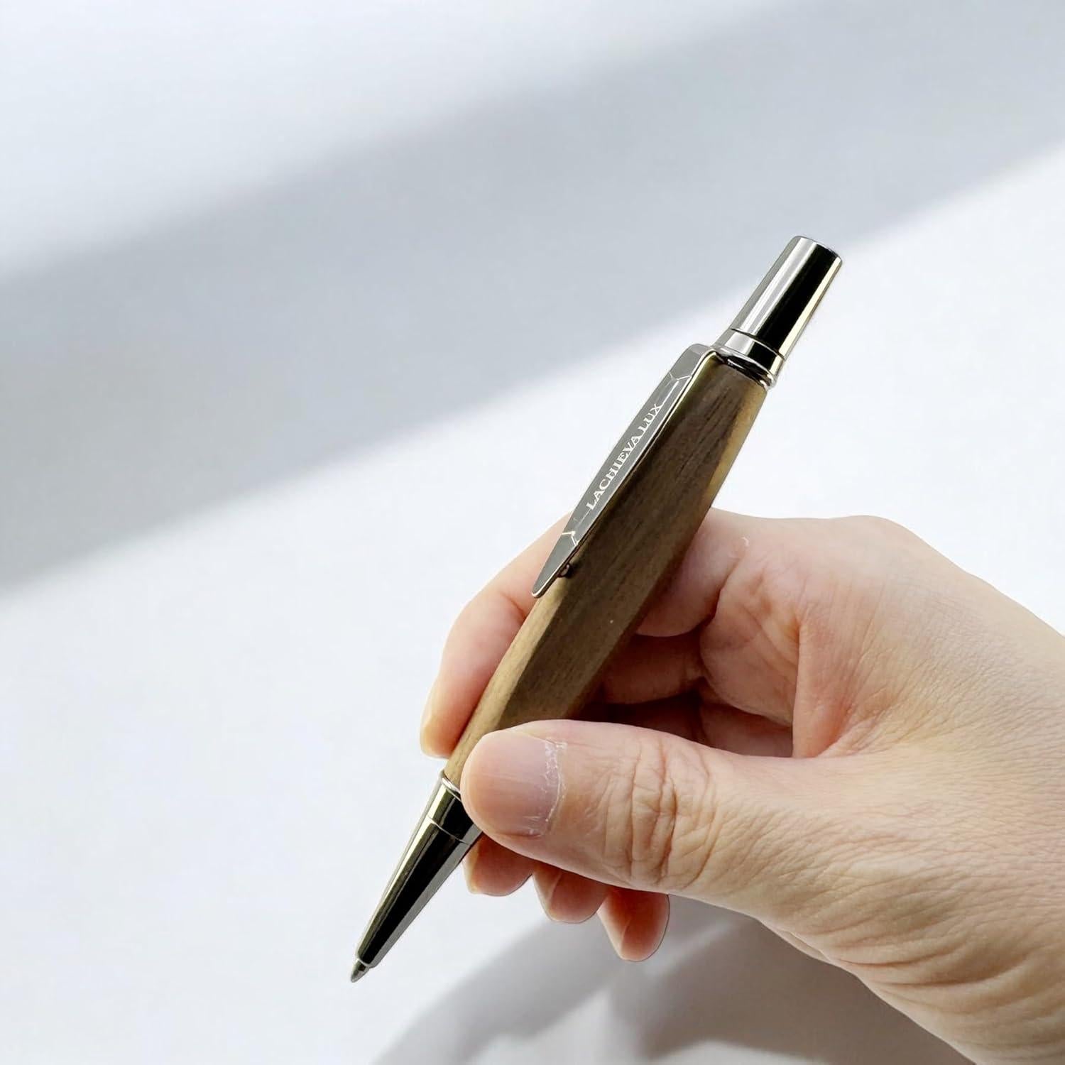 Juego de Bolígrafo y Lápiz Mecánico LACHIEVA LUX - Madera de Nogal