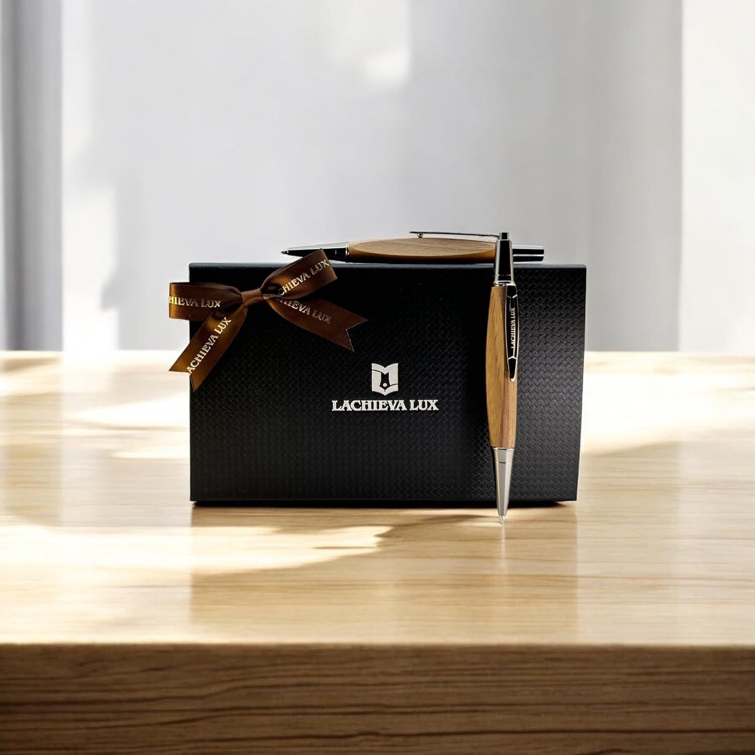 Juego de Bolígrafo y Lápiz Mecánico LACHIEVA LUX - Madera de Nogal