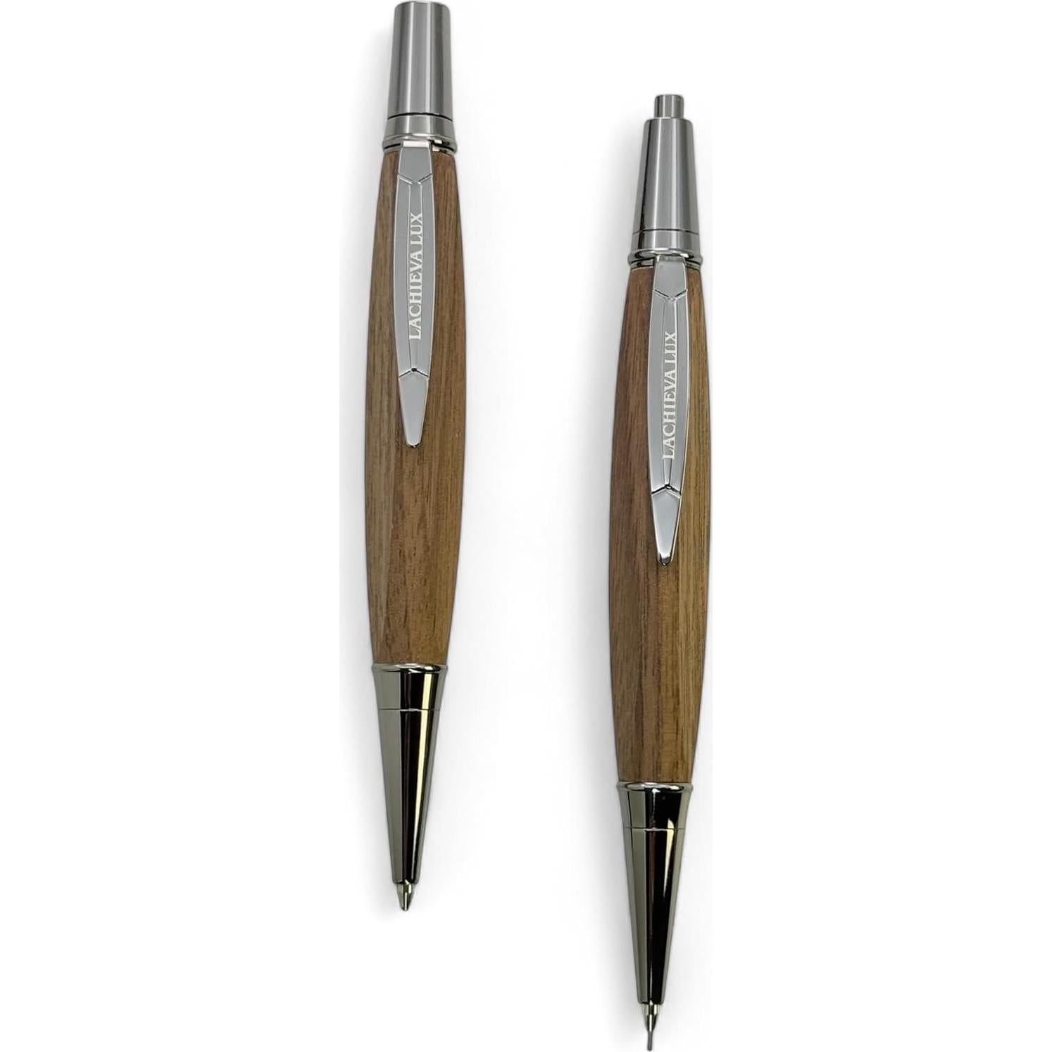 Juego de Bolígrafo y Lápiz Mecánico LACHIEVA LUX - Madera de Nogal