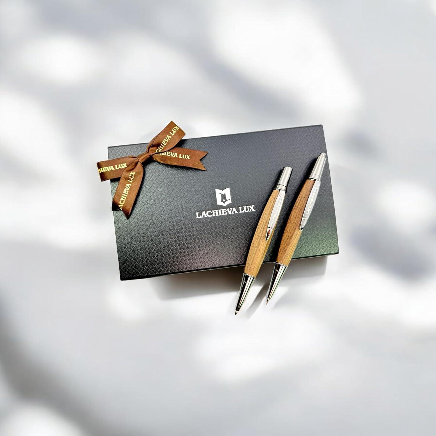 Juego de Bolígrafo y Lápiz Mecánico LACHIEVA LUX - Madera de Nogal