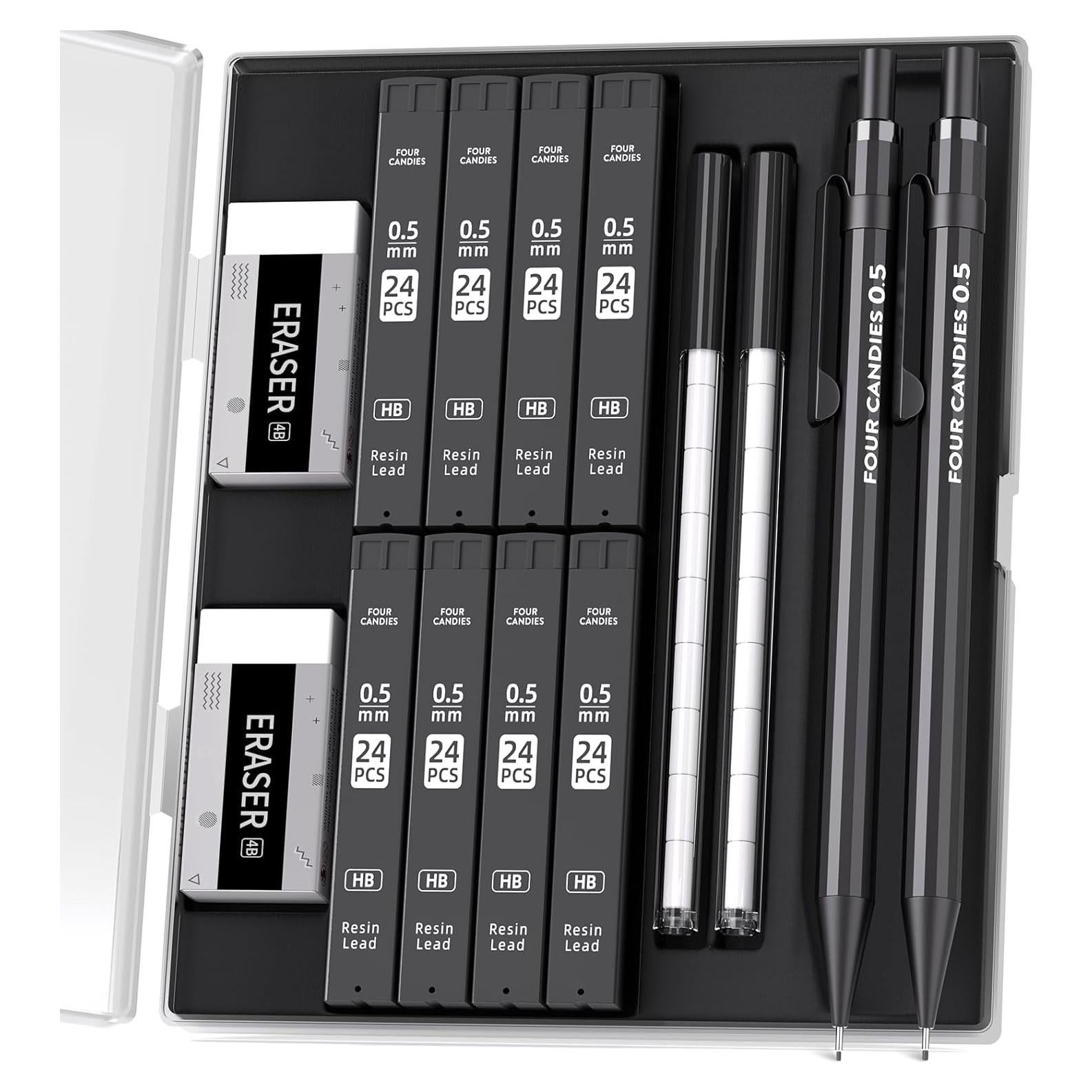 Juego de Lápices Mecánicos Cuatro Caramelos 0.5mm con Recargas