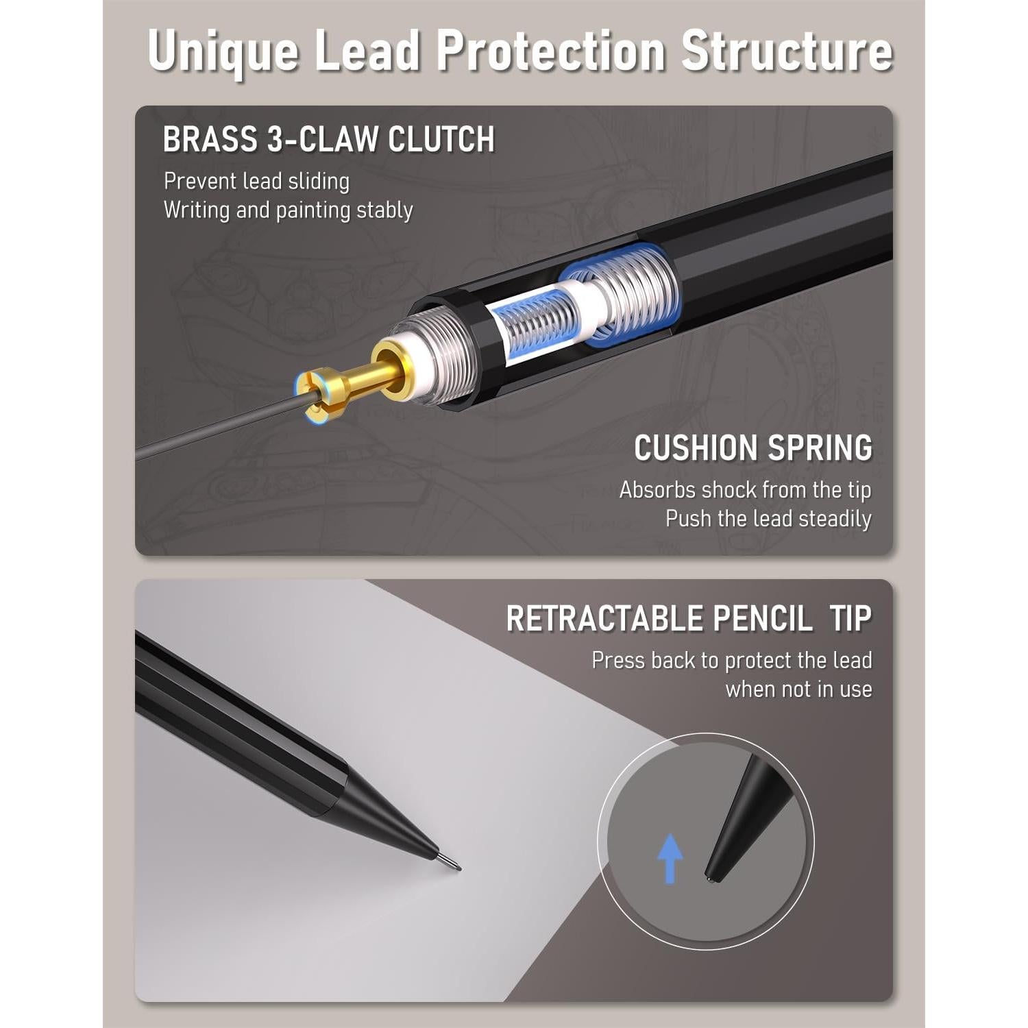 Juego de Lápices Mecánicos Cuatro Caramelos 0.5mm con Recargas