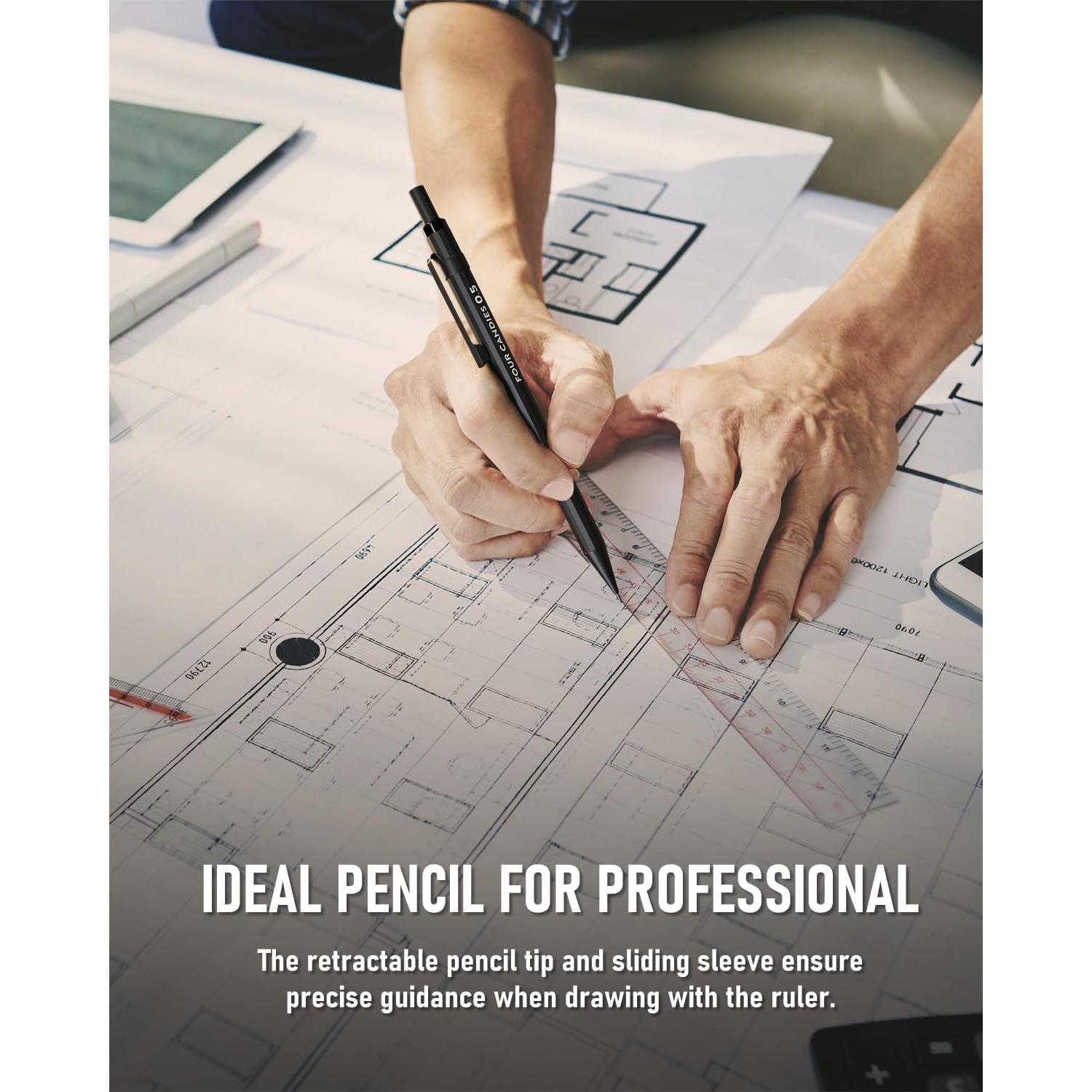 Juego de Lápices Mecánicos Cuatro Caramelos 0.5mm con Recargas