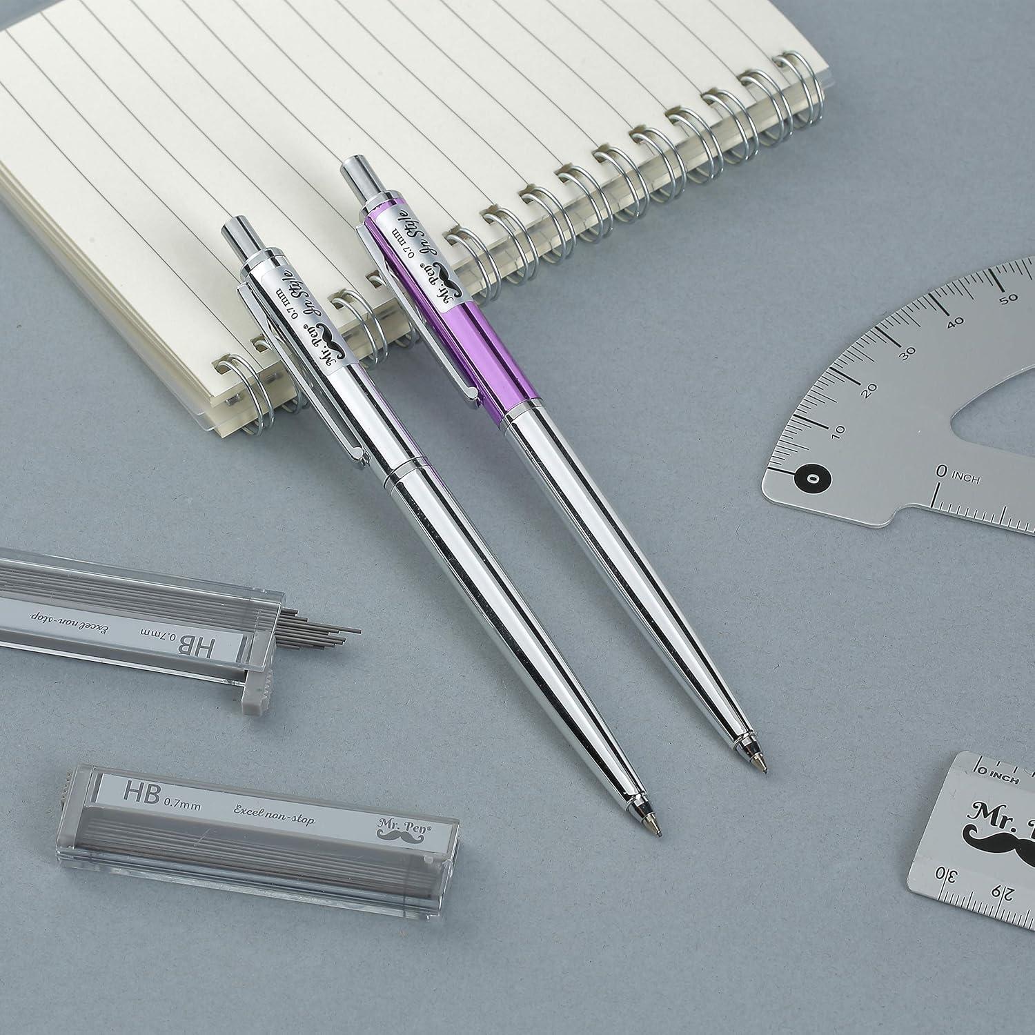 Lápiz Mecánico 0.7mm Mr. Pen - Paquete de 2 con Borradores