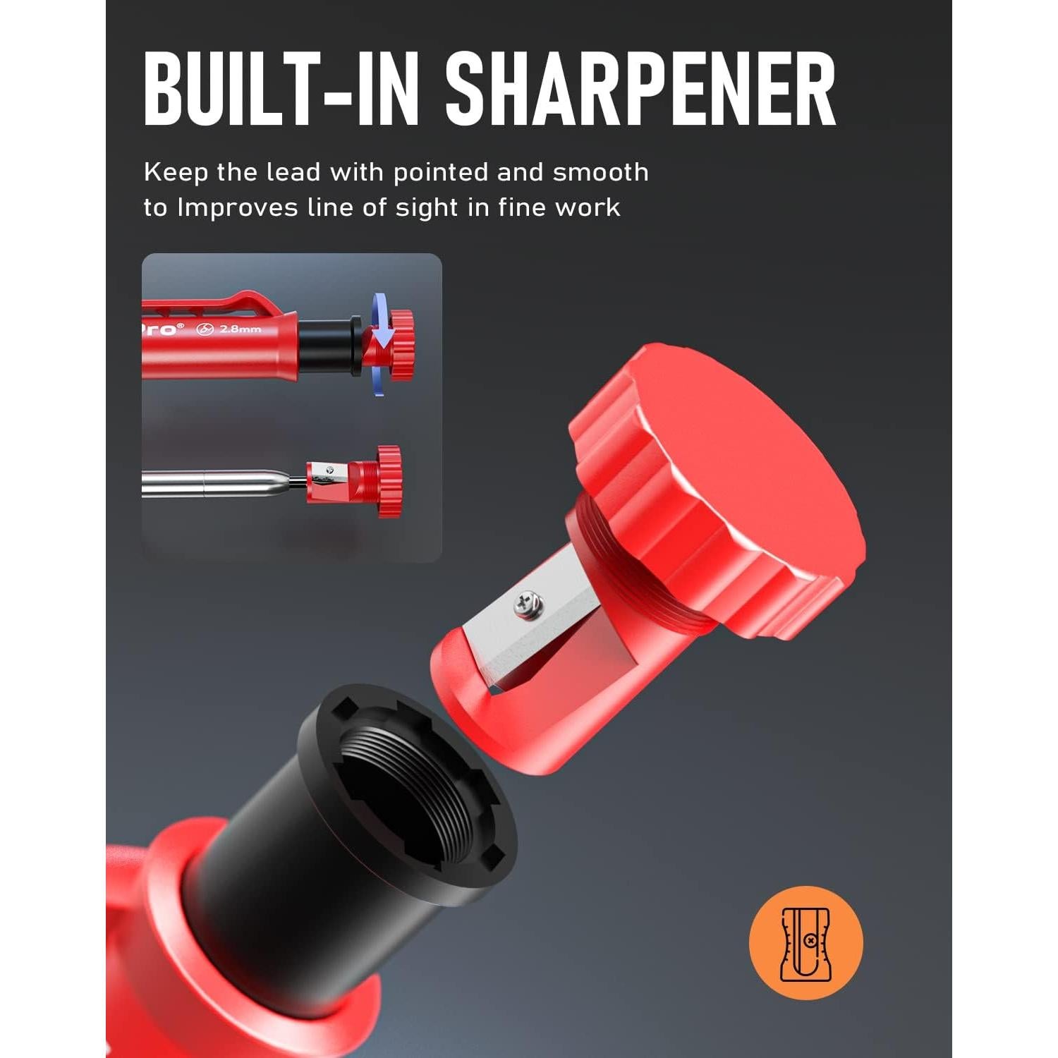 Conjunto de Lápices de Carpintero Nicpro 11 Piezas con Sacapuntas