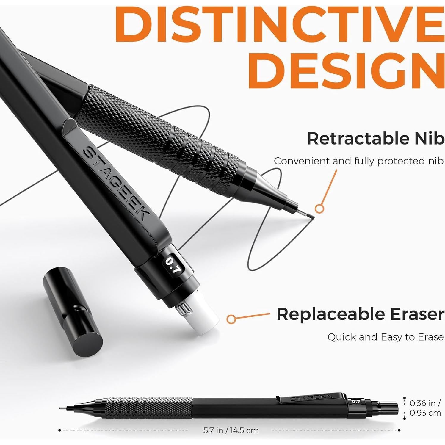 Juego de Lápices Mecánicos STAGEEK 21 Piezas Metal 0.3-2.0mm