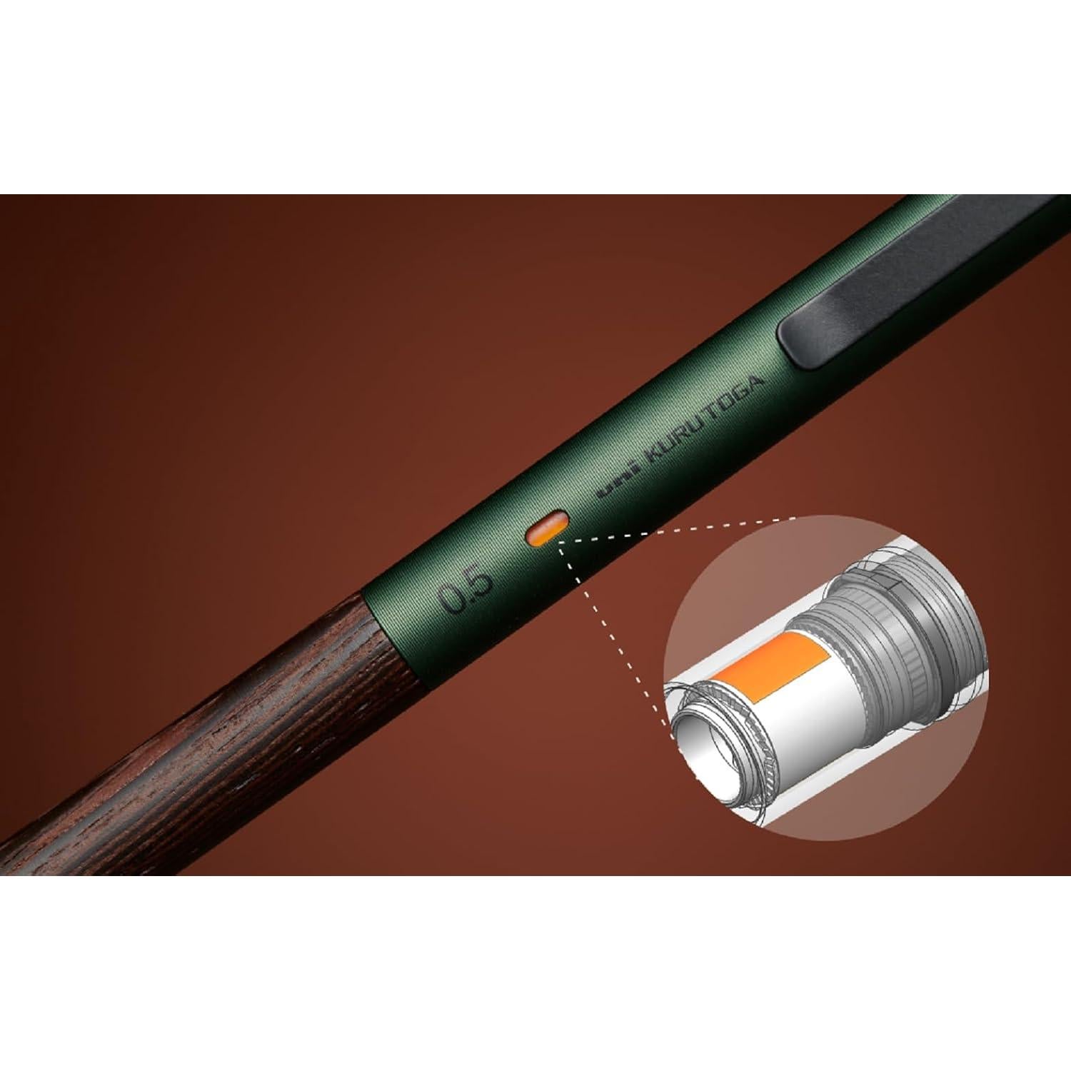 Lápiz Mecánico Kurutoga Mitsubishi 0.5mm Verde Bosque