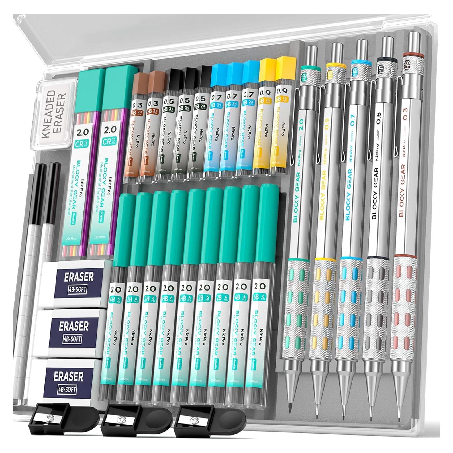 Conjunto de Lápices Mecánicos Nicpro Blocky Gear 36PCS