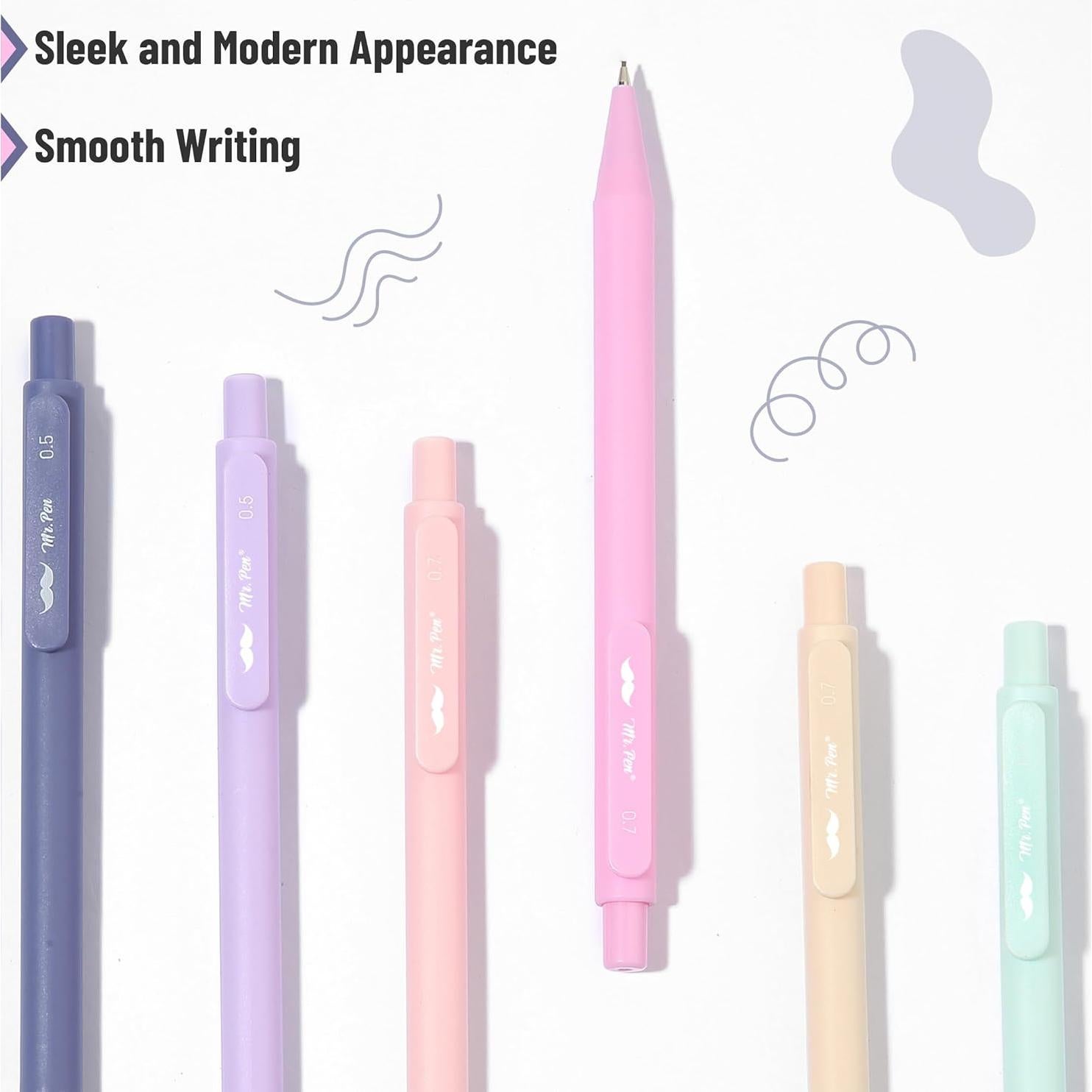 Juego de lápices mecánicos pastel Mr. Pen 6 unidades 0.5-0.7mm