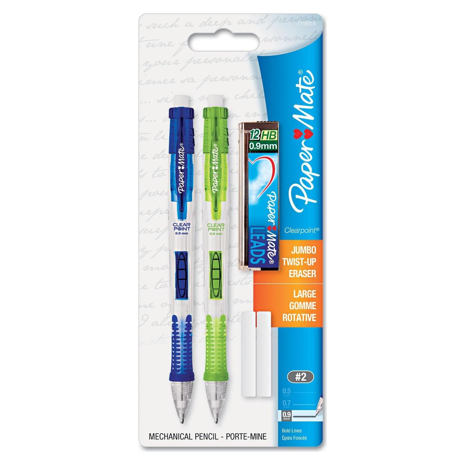 Juego de lápices mecánicos Paper Mate Clear Point 0.9 mm 2 Set