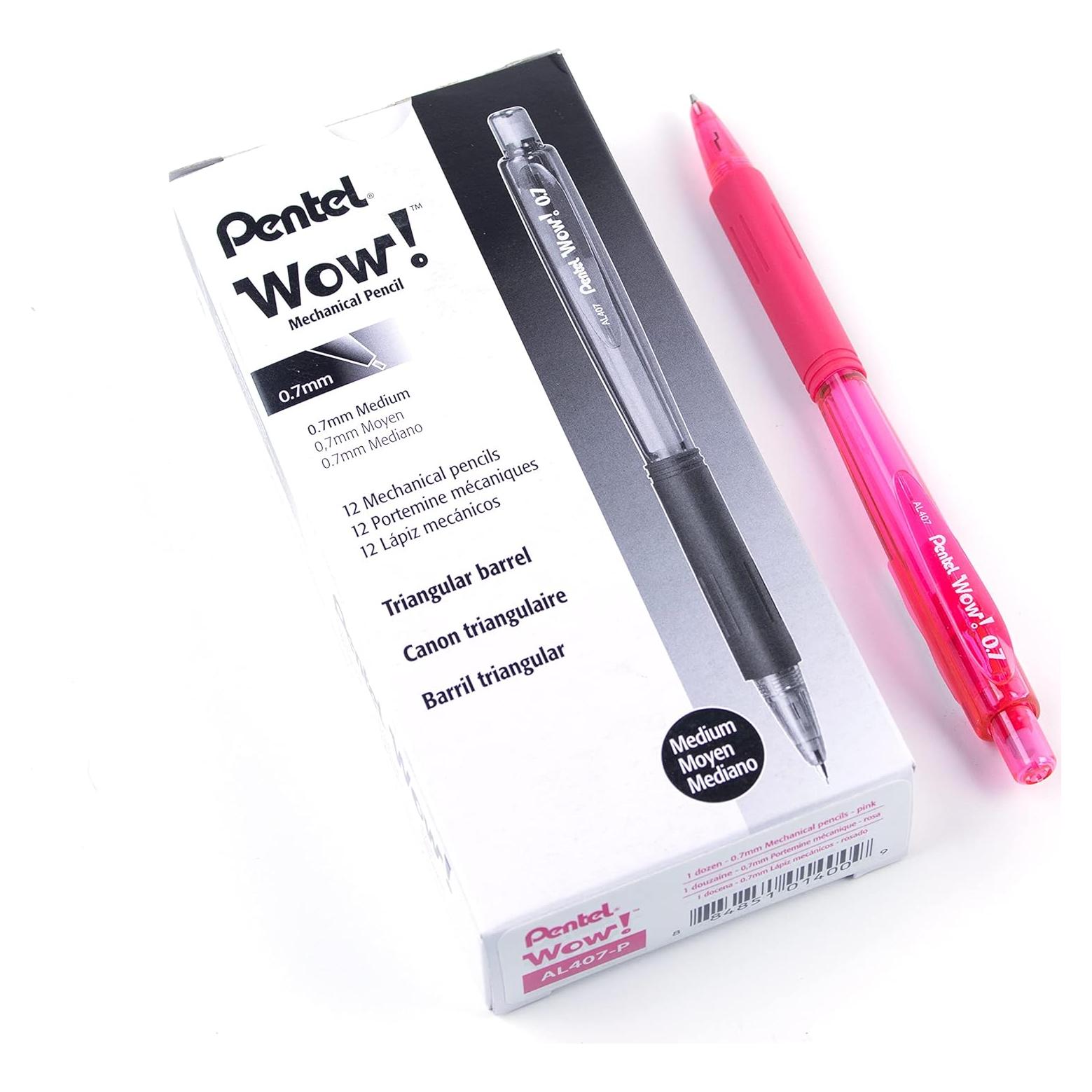 Lápiz Mecánico Pentel Wow 0.7mm Rosa - Caja de 12 Unidades