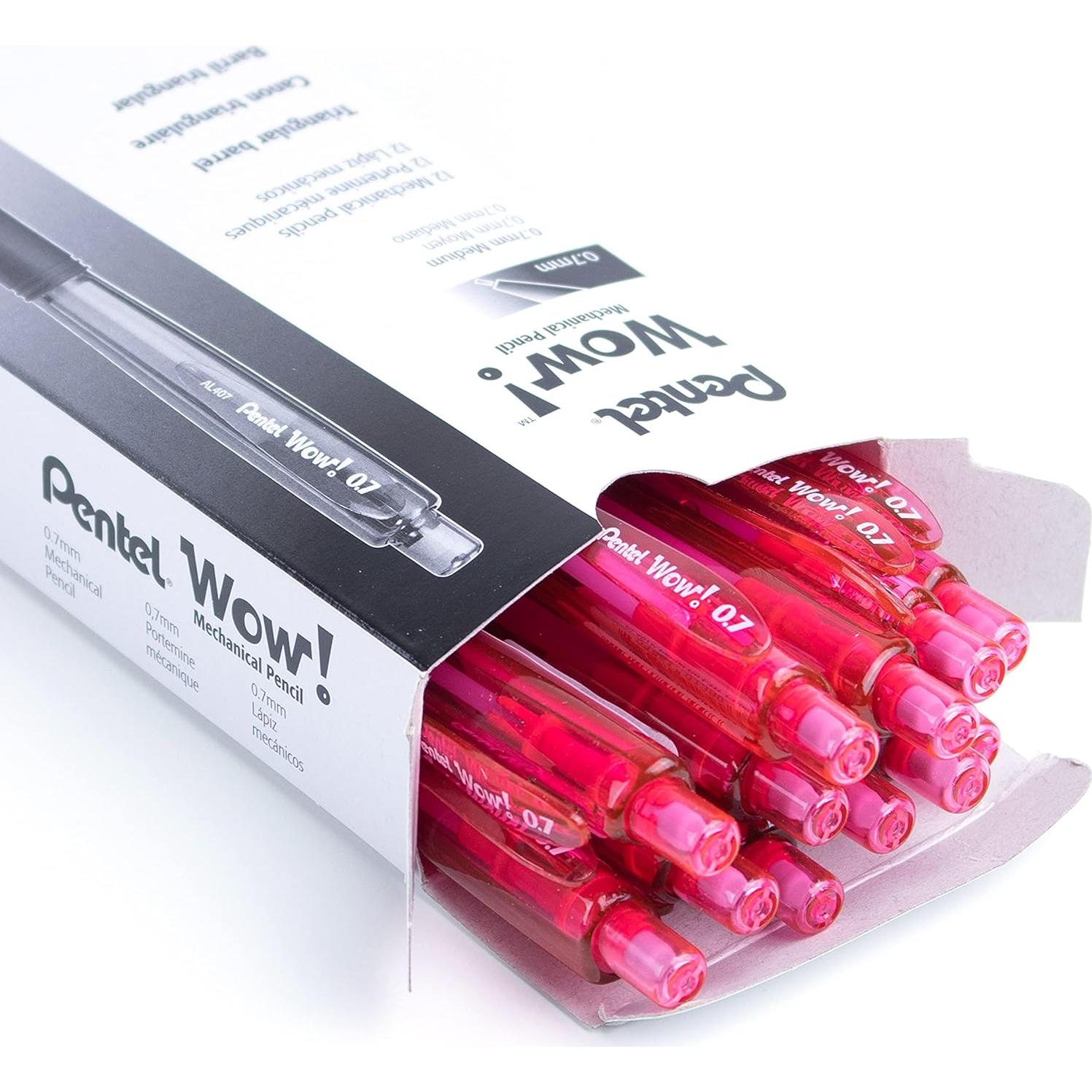 Lápiz Mecánico Pentel Wow 0.7mm Rosa - Caja de 12 Unidades