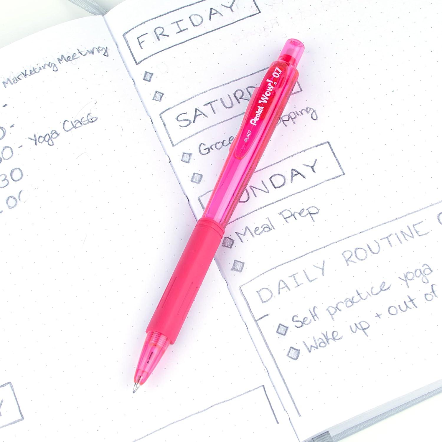 Lápiz Mecánico Pentel Wow 0.7mm Rosa - Caja de 12 Unidades