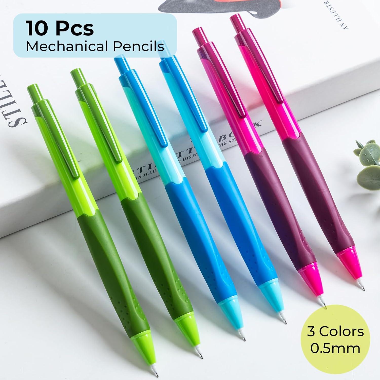 Juego de Lápices Mecánicos M&G 0.5mm, 10 Piezas, Color Negro