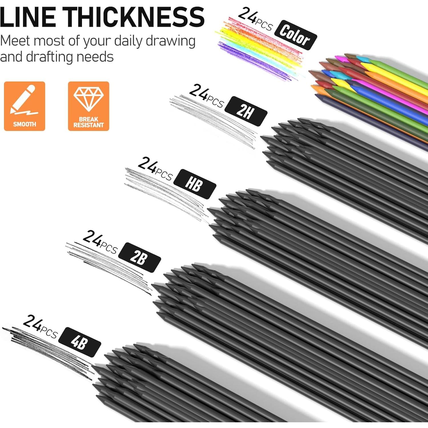 Juego de Lápices Mecánicos 2mm Cuatro Caramelos 17 Piezas