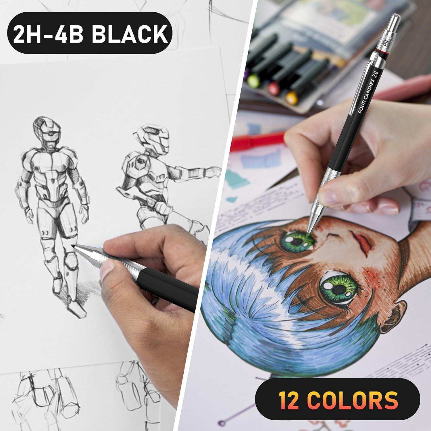 Juego de Lápices Mecánicos 2mm Cuatro Caramelos 17 Piezas