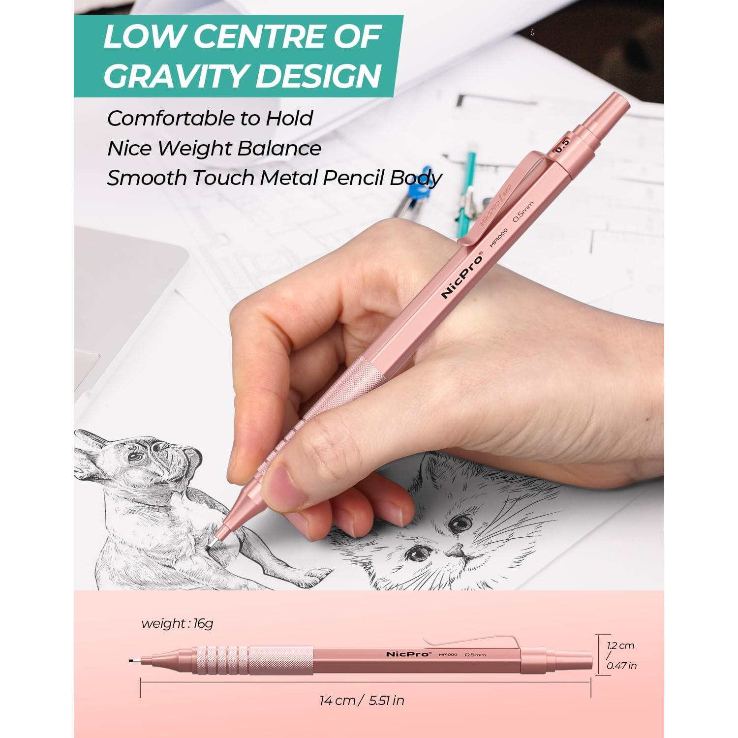 Juego de Lápices Mecánicos Nicpro 0.7mm con 480 Recargas