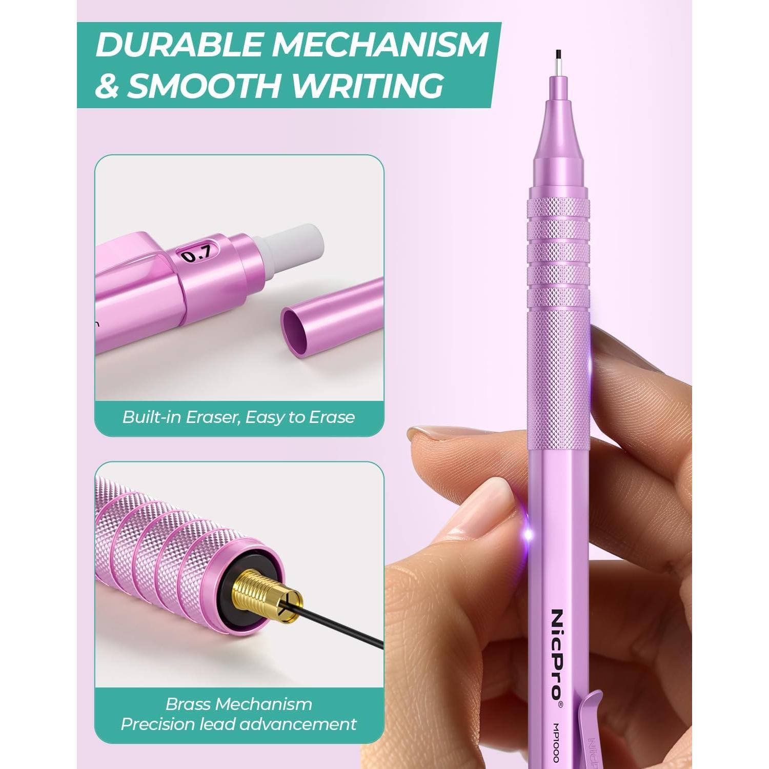 Juego de Lápices Mecánicos Nicpro 0.7mm con 480 Recargas