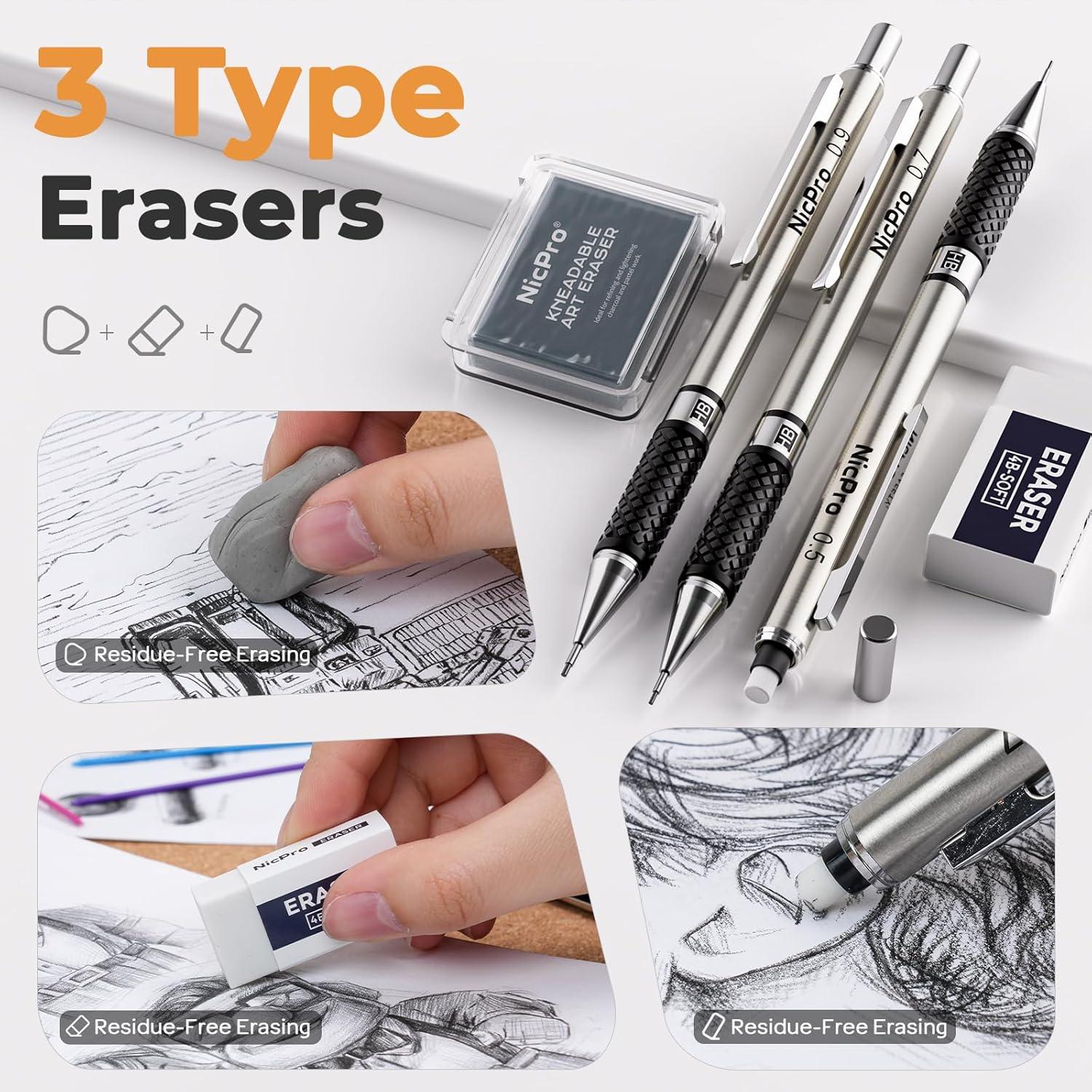 Kit de Dibujo Artístico Nicpro 37PCS - Lápices Mecánicos y Cuaderno