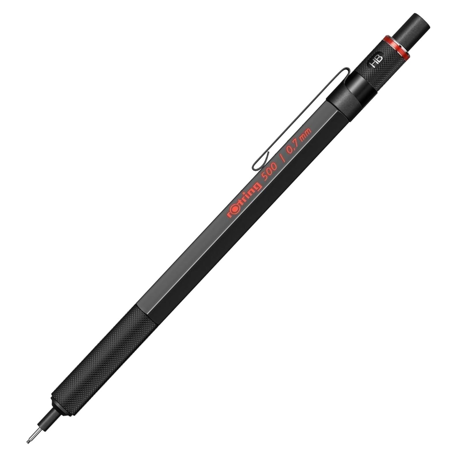 Lápiz Mecánico Rotring 500 0.7mm Negro con Agarre Antideslizante