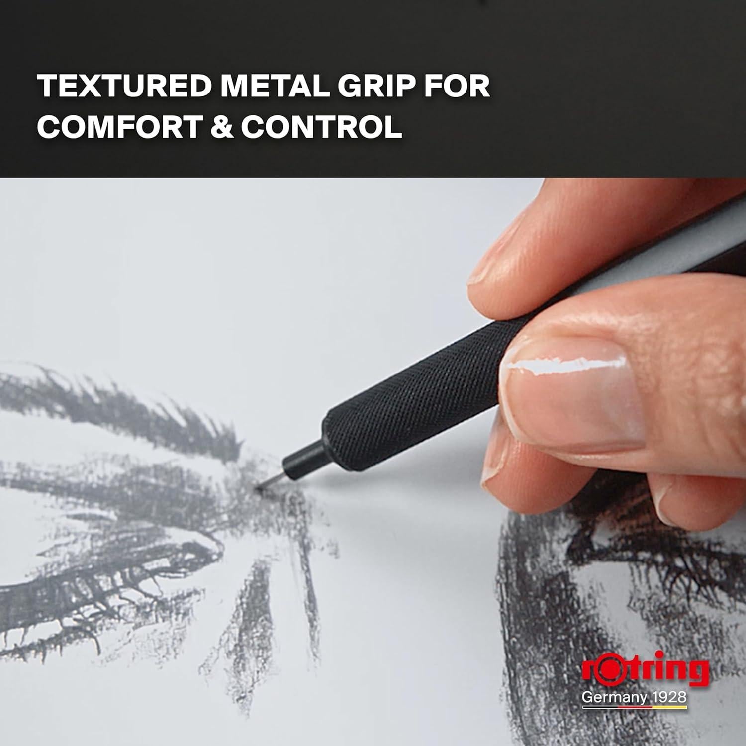 Lápiz Mecánico Rotring 500 0.7mm Negro con Agarre Antideslizante