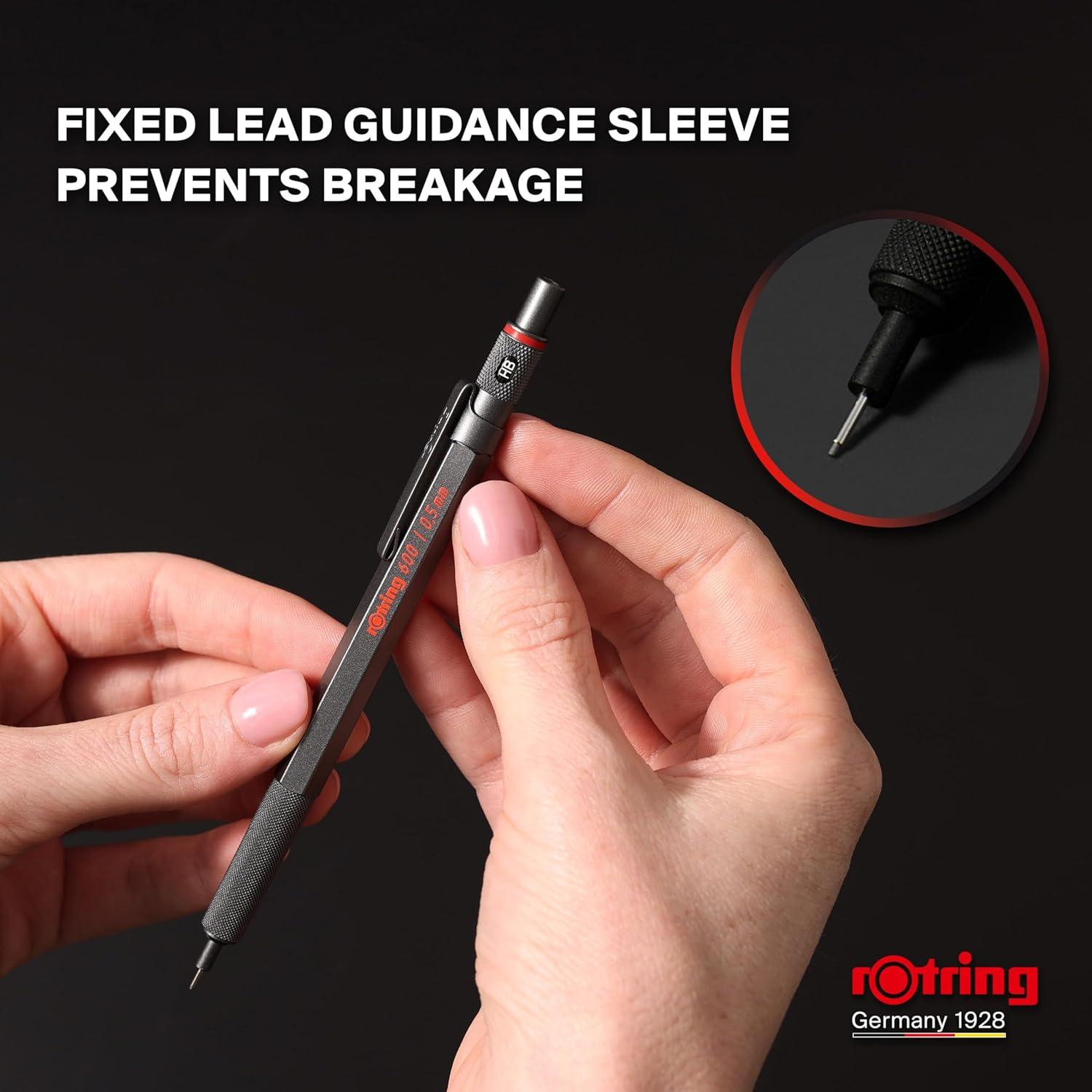 Lápiz Mecánico Rotring 500 0.7mm Negro con Agarre Antideslizante