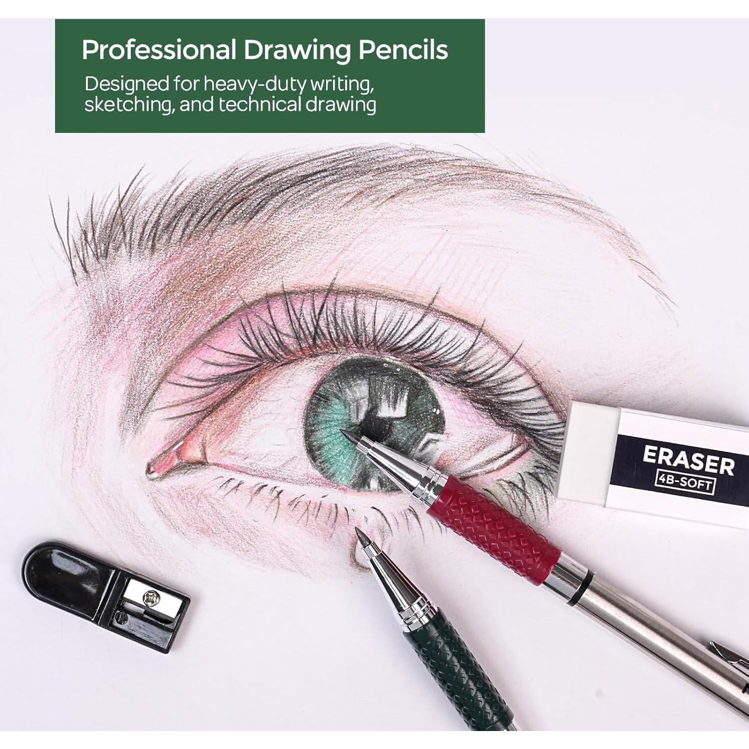 Conjunto de Lápices Mecánicos Nicpro 4 PCS 2mm con 108 Recargas