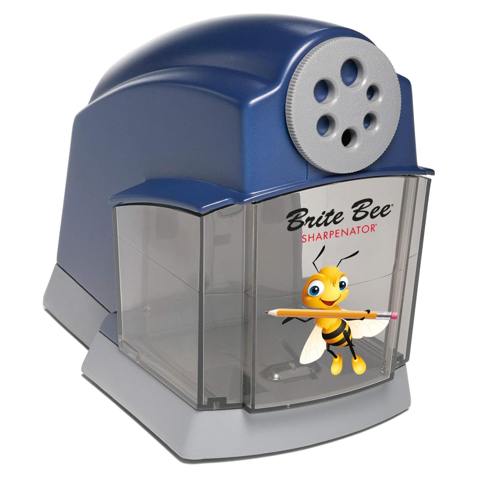 Sacapuntas Eléctrico Brite Bee 1680BBS para Aulas - Motor Silencioso, Cuchilla Helicoidal