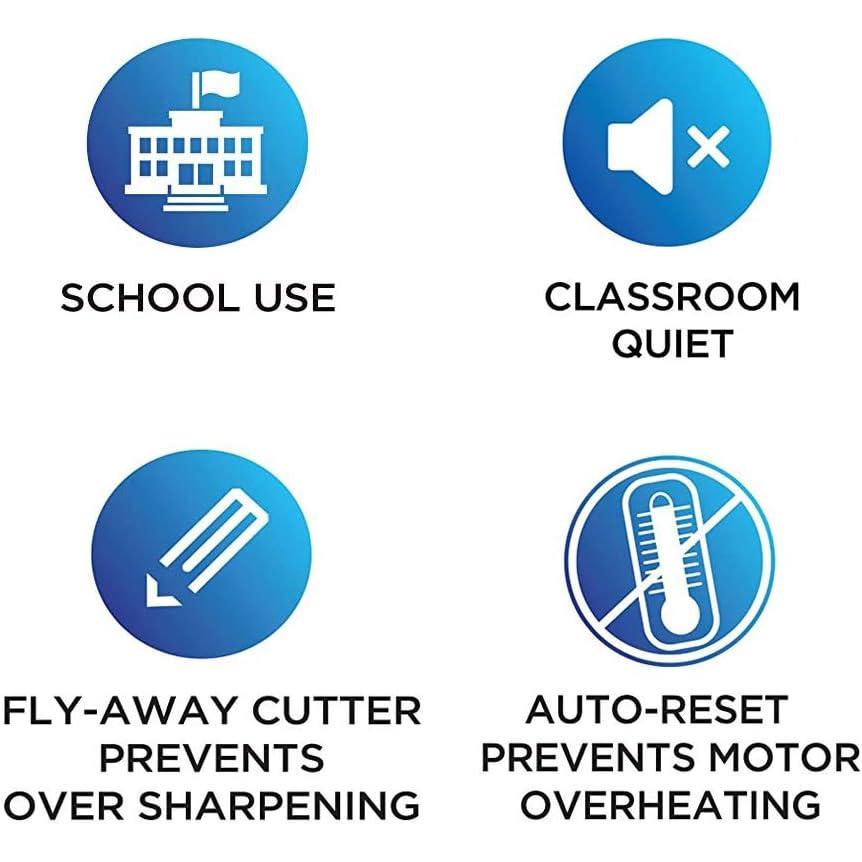 Sacapuntas Eléctrico Brite Bee 1680BBS para Aulas - Motor Silencioso, Cuchilla Helicoidal