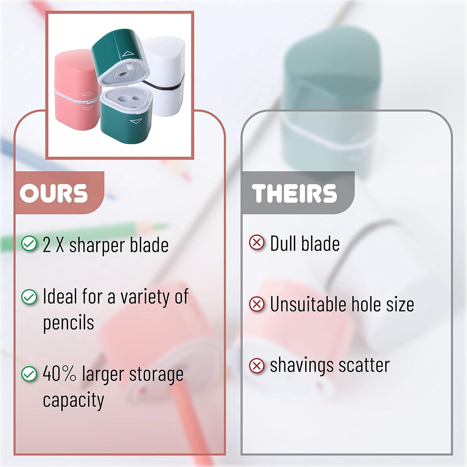 Sacapuntas Manual 3-en-1 Mr. Pen - Jumbo y Colores