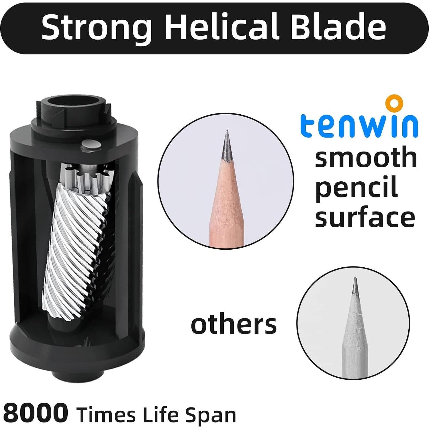 Sacapuntas Eléctrico Automático Tenwin TW8188-7 Plata