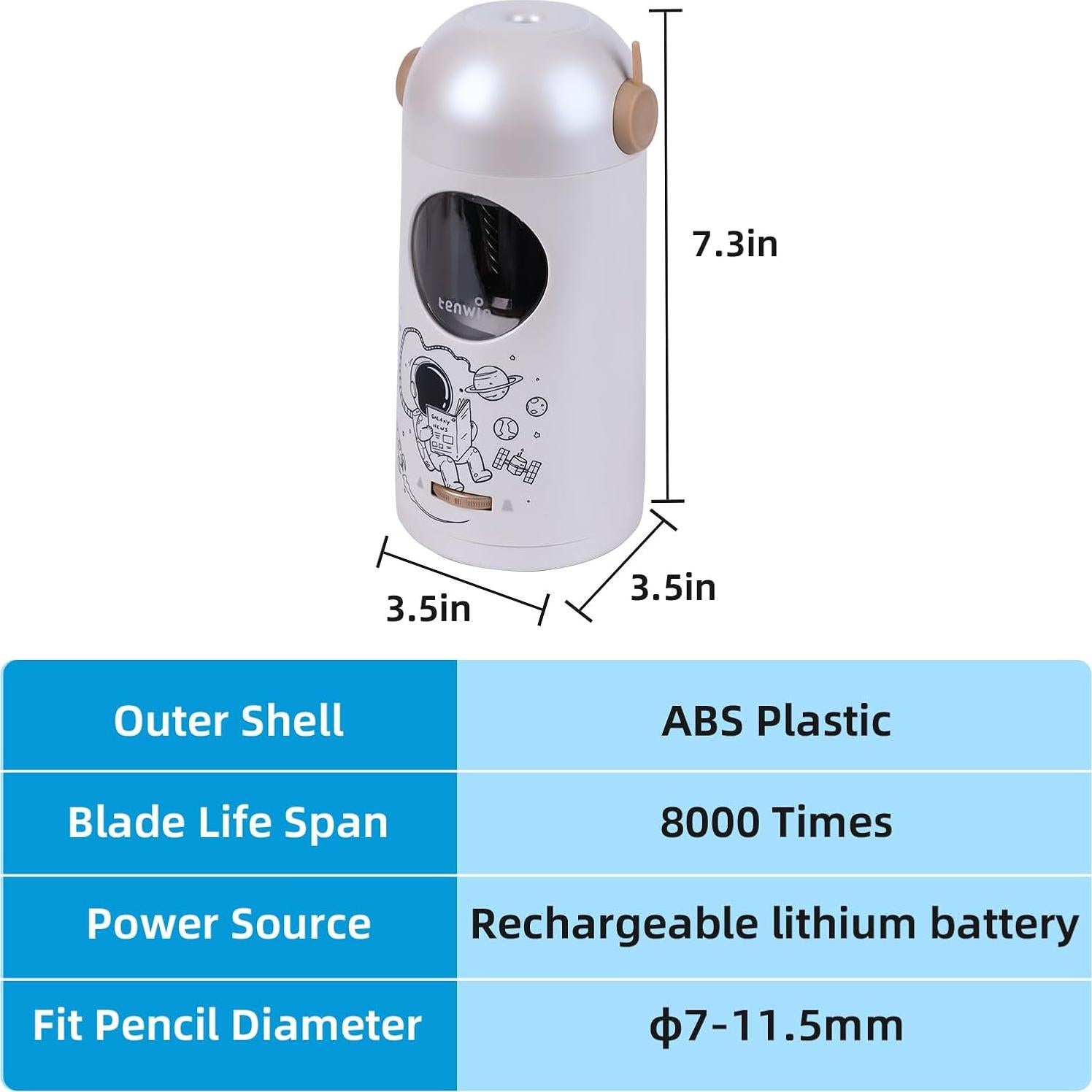 Sacapuntas Eléctrico Automático Tenwin TW8188-7 Plata