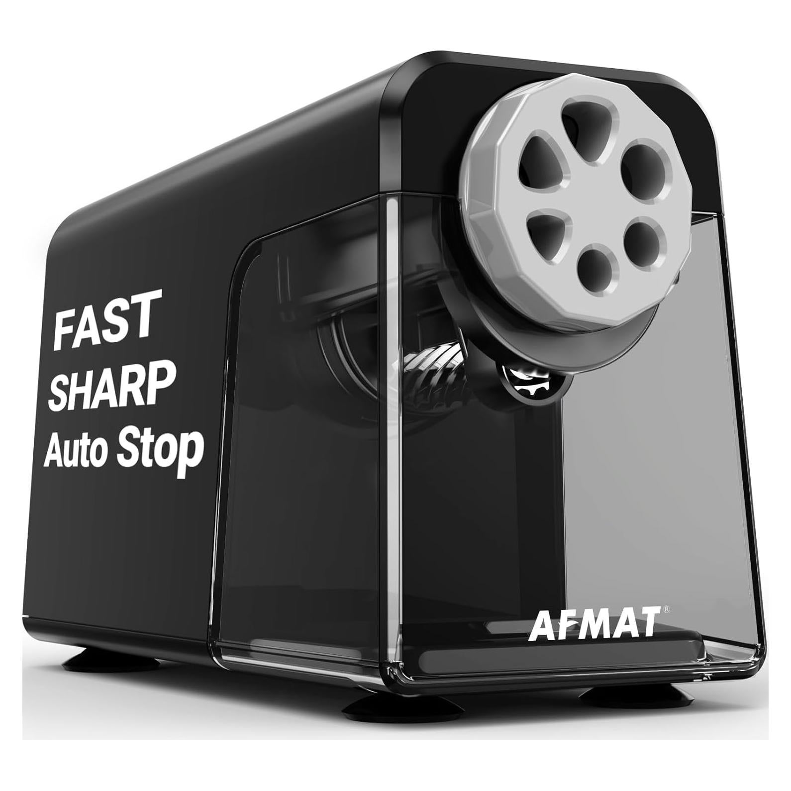 Afilador Eléctrico AFMAT PSX1 para Lápices 6 Agujeros Negro