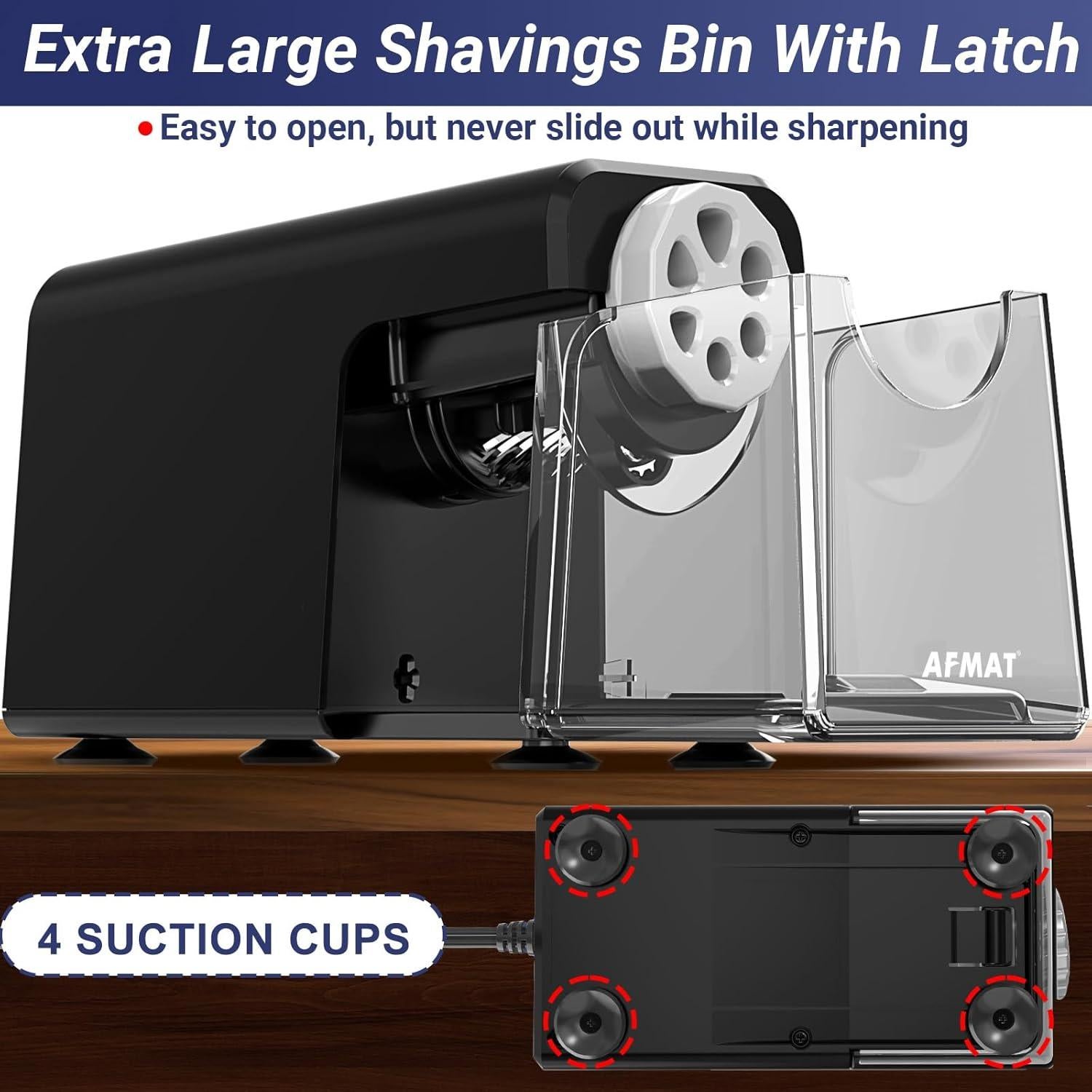 Afilador Eléctrico AFMAT PSX1 para Lápices 6 Agujeros Negro