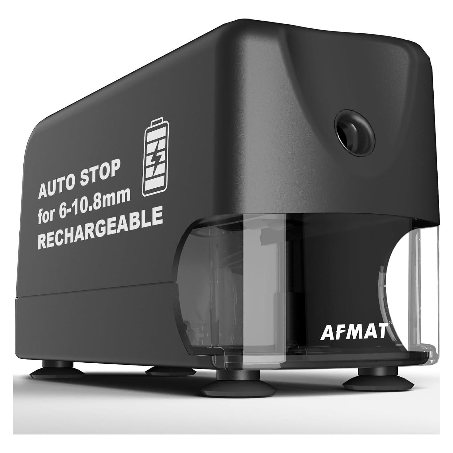 Sacapuntas Eléctrico AFMAT PSD3 Recargable 6-10.8mm Negro