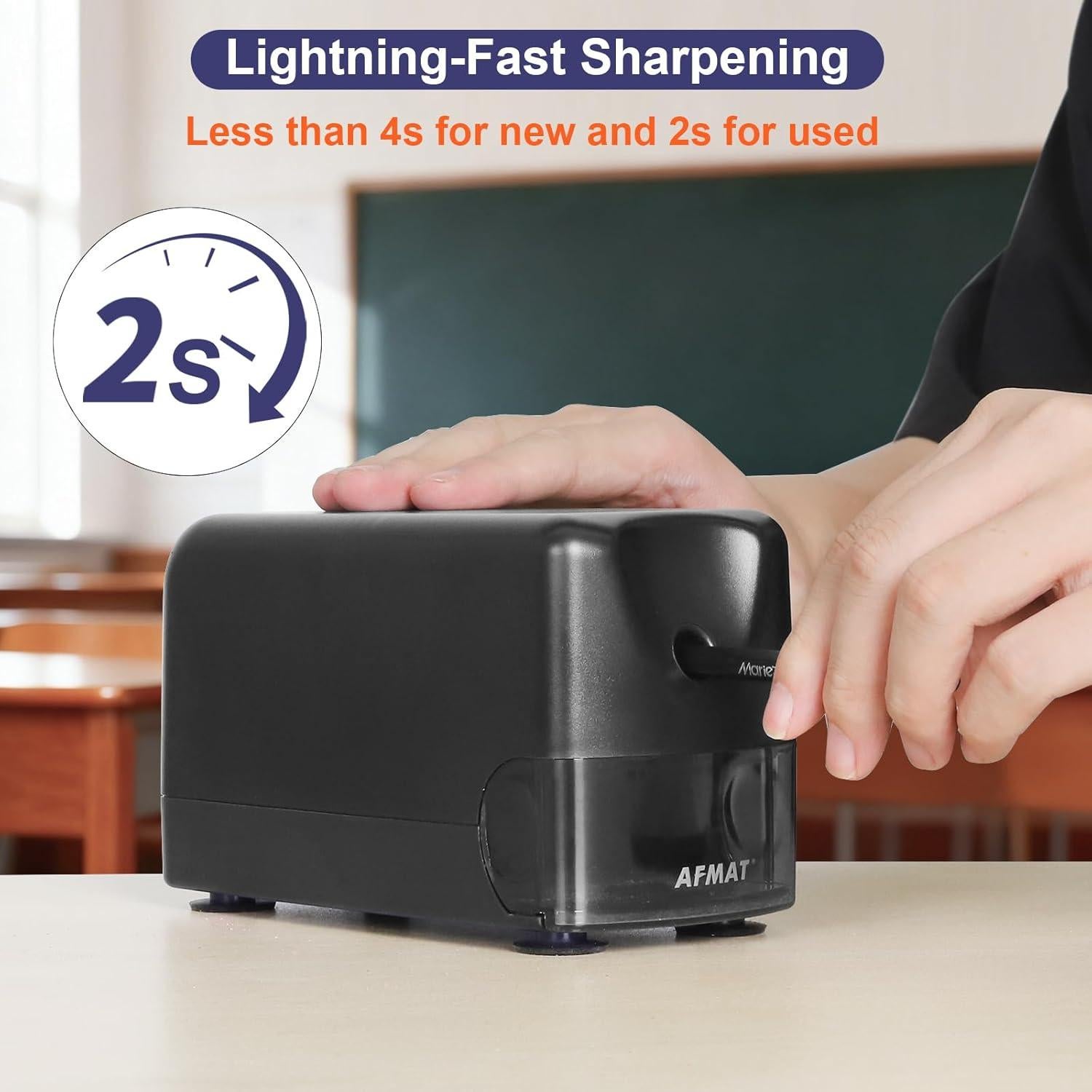 Sacapuntas Eléctrico AFMAT PSD3 Recargable 6-10.8mm Negro