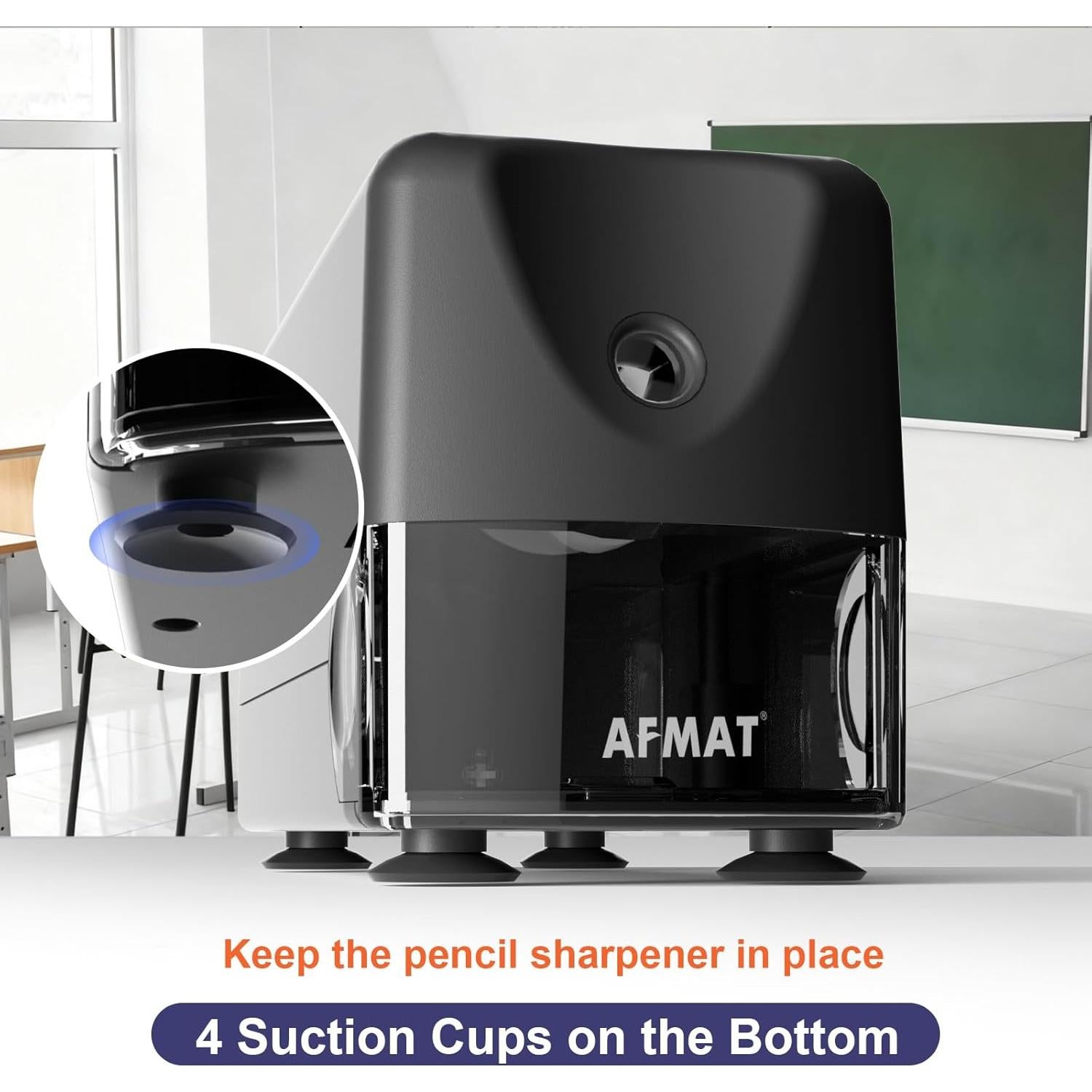 Sacapuntas Eléctrico AFMAT PSD3 Recargable 6-10.8mm Negro