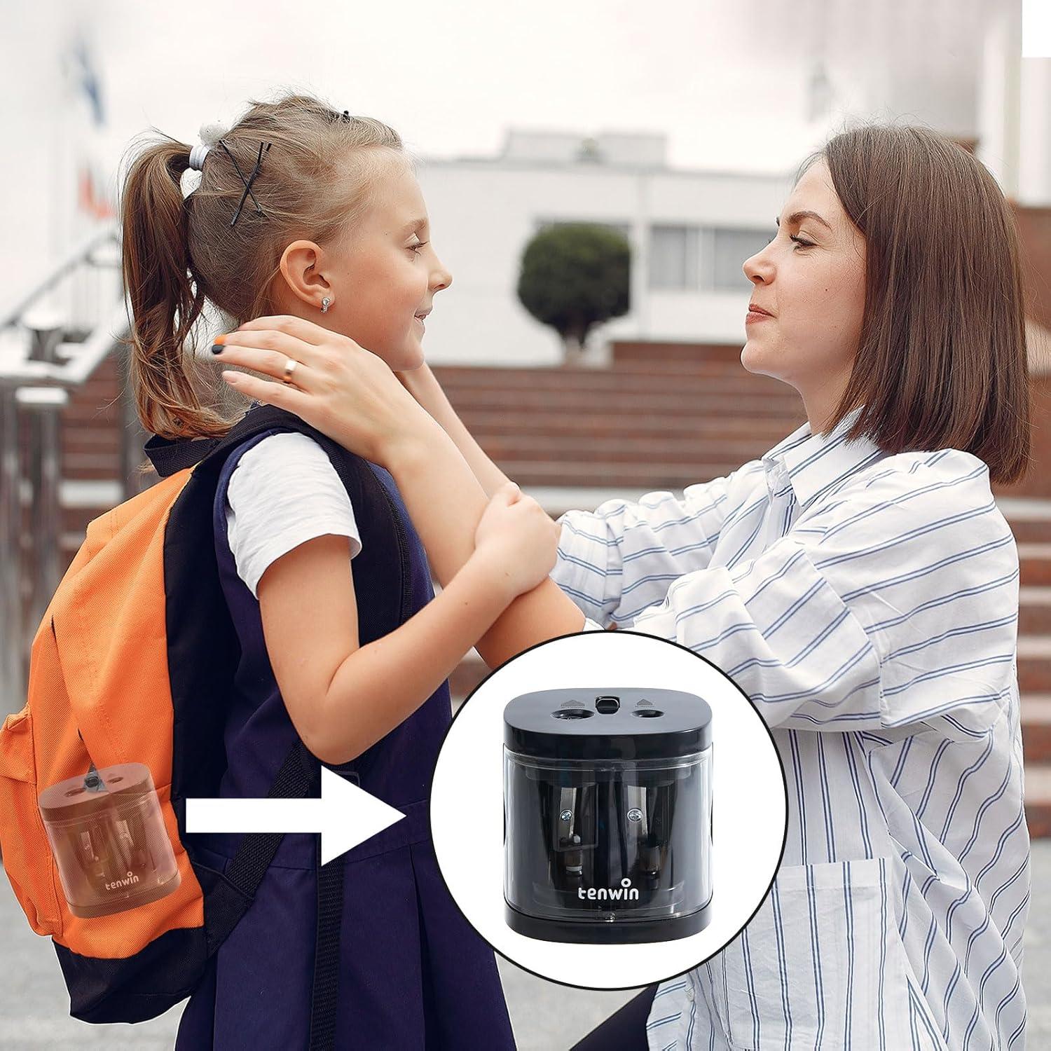 Sacapuntas Eléctrico Tenwin TW8319 Doble Agujero Portátil