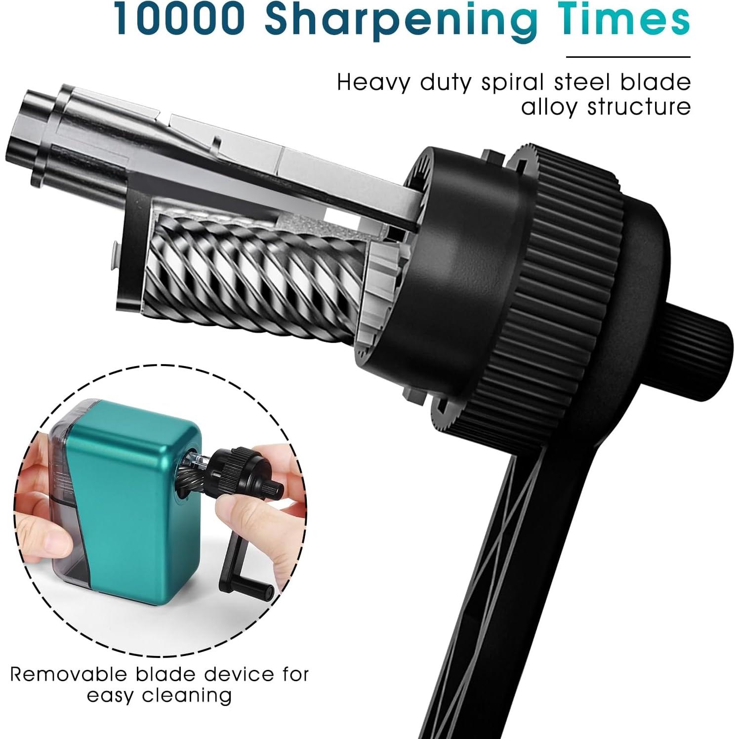 Sacapuntas Manual de Manivela GUCOLUBU Azul 1 con Parada Automática