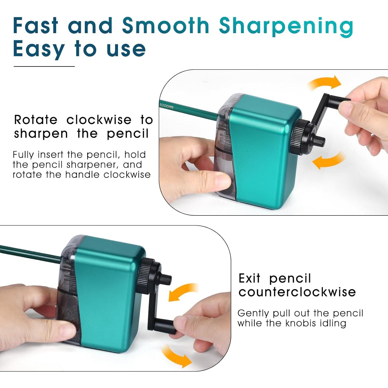 Sacapuntas Manual de Manivela GUCOLUBU Azul 1 con Parada Automática