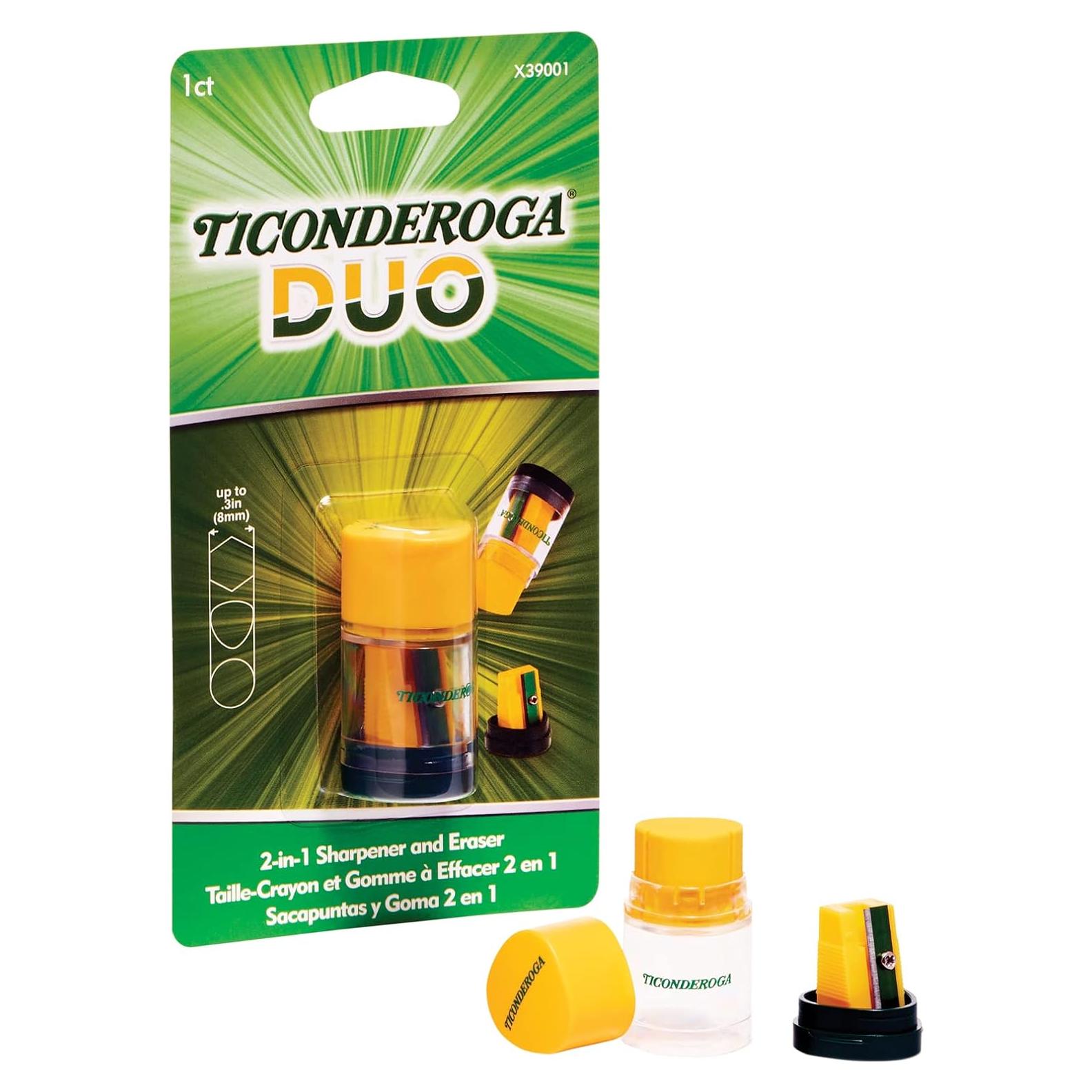 Sacapuntas 2 en 1 Dixon Ticonderoga Duo Verde Amarillo