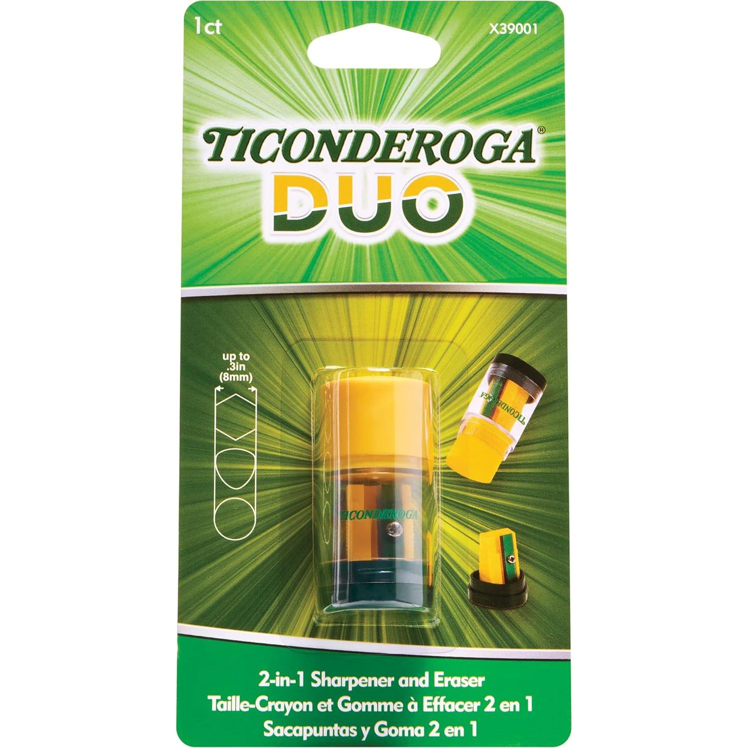 Sacapuntas 2 en 1 Dixon Ticonderoga Duo Verde Amarillo