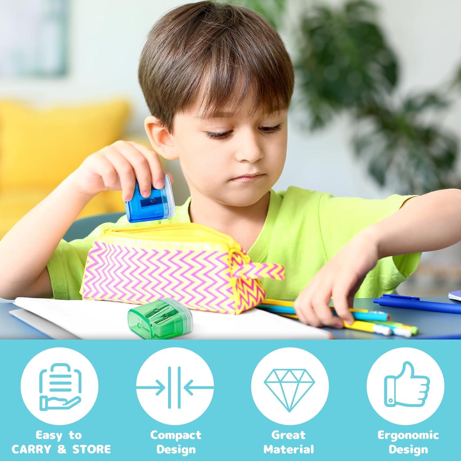 Paquete de 60 Sacapuntas Doble Agujero Snaiio Multicolor