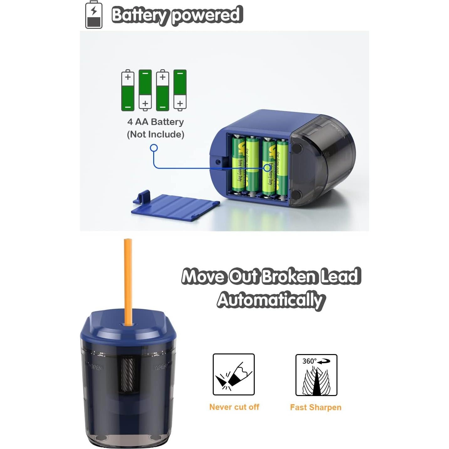 Sacapuntas eléctrico RIYO 246g para lápices 6-8mm