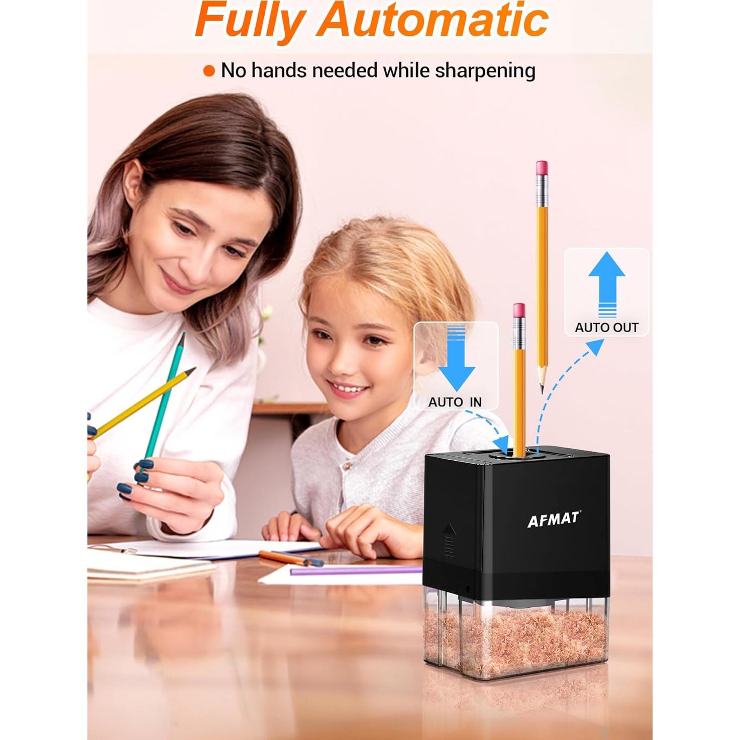 Sacapuntas Eléctrico Automático AFMAT PSA8 para Lápices 8mm