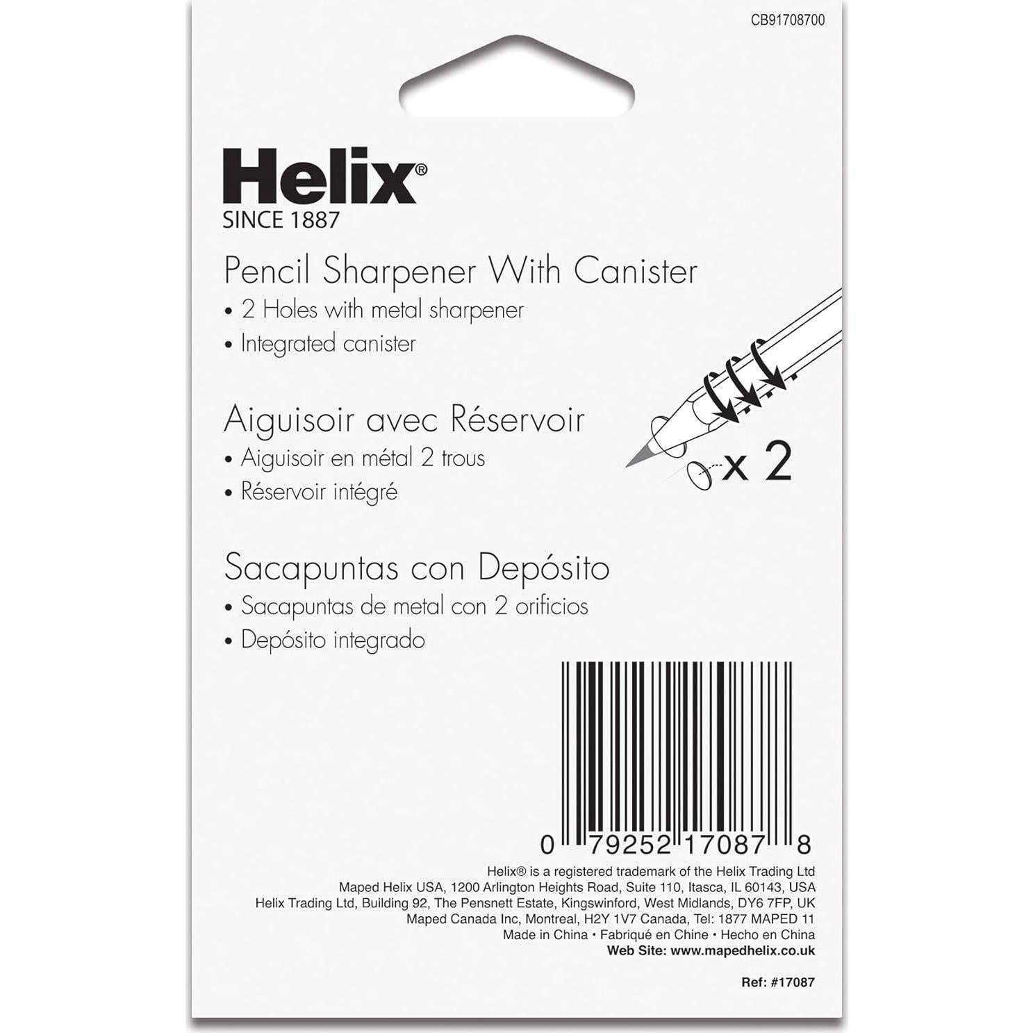 Afilador de Lápiz Cilíndrico Maped Helix 2 Agujeros