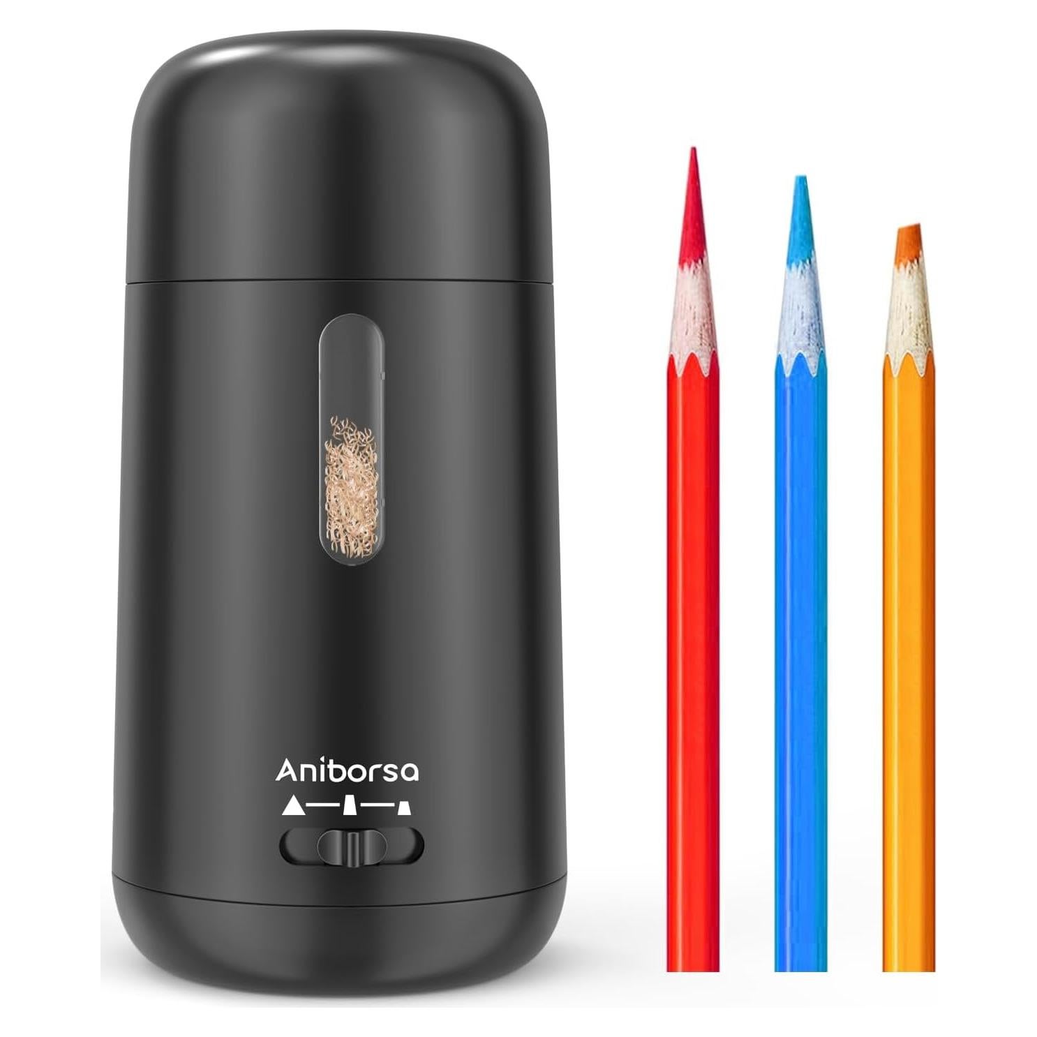 Sacapuntas Eléctrico Automático Aniborsa PS8821-BK Negro