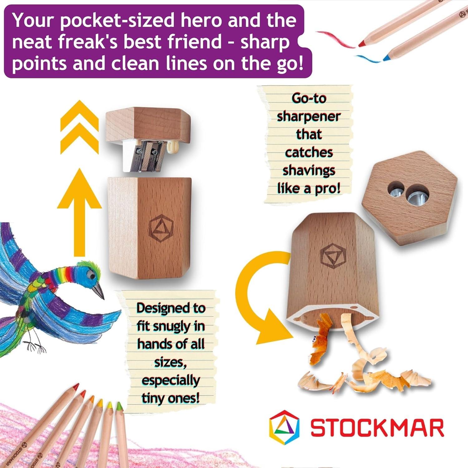 Sacapuntas Doble Stockmar de Madera de Tilo FSC para Lápices