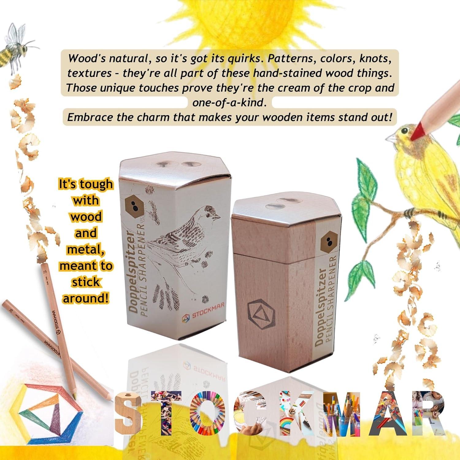 Sacapuntas Doble Stockmar de Madera de Tilo FSC para Lápices